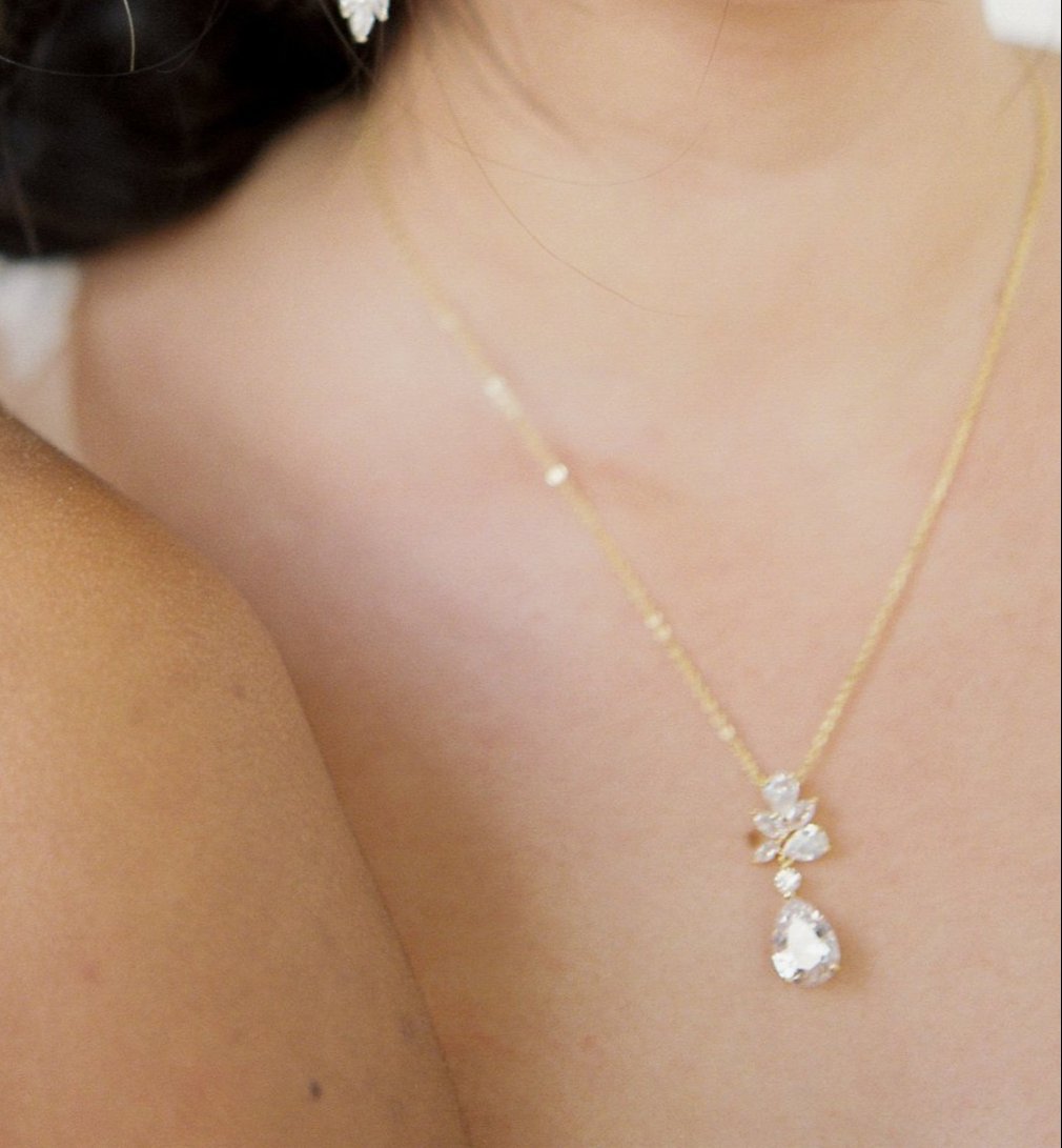 SERENA Sterling Silver Drop Earrings and Necklace Set for Women - Elegant Jewelry Gift for Wedding, Party & Everyday Wear