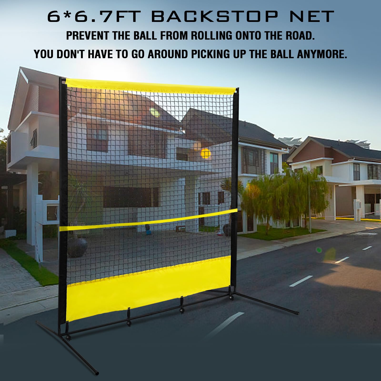 Portable Backstop Barrier Netting for Lacrosse, Soccer, Basketball & Tennis - Multi-Sport Protective Screen with Carry Bag | Perfect for Backyard Practice, Training & Game Protection