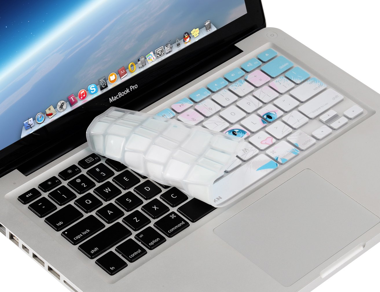 Durable Ultrathin Silicone Keyboard Cover for MacBook Pro 13 15 17 Inch - US Layout, Blue | Cat-Themed Lazy Design | Perfect for Work, Study & Coffee Shop Use