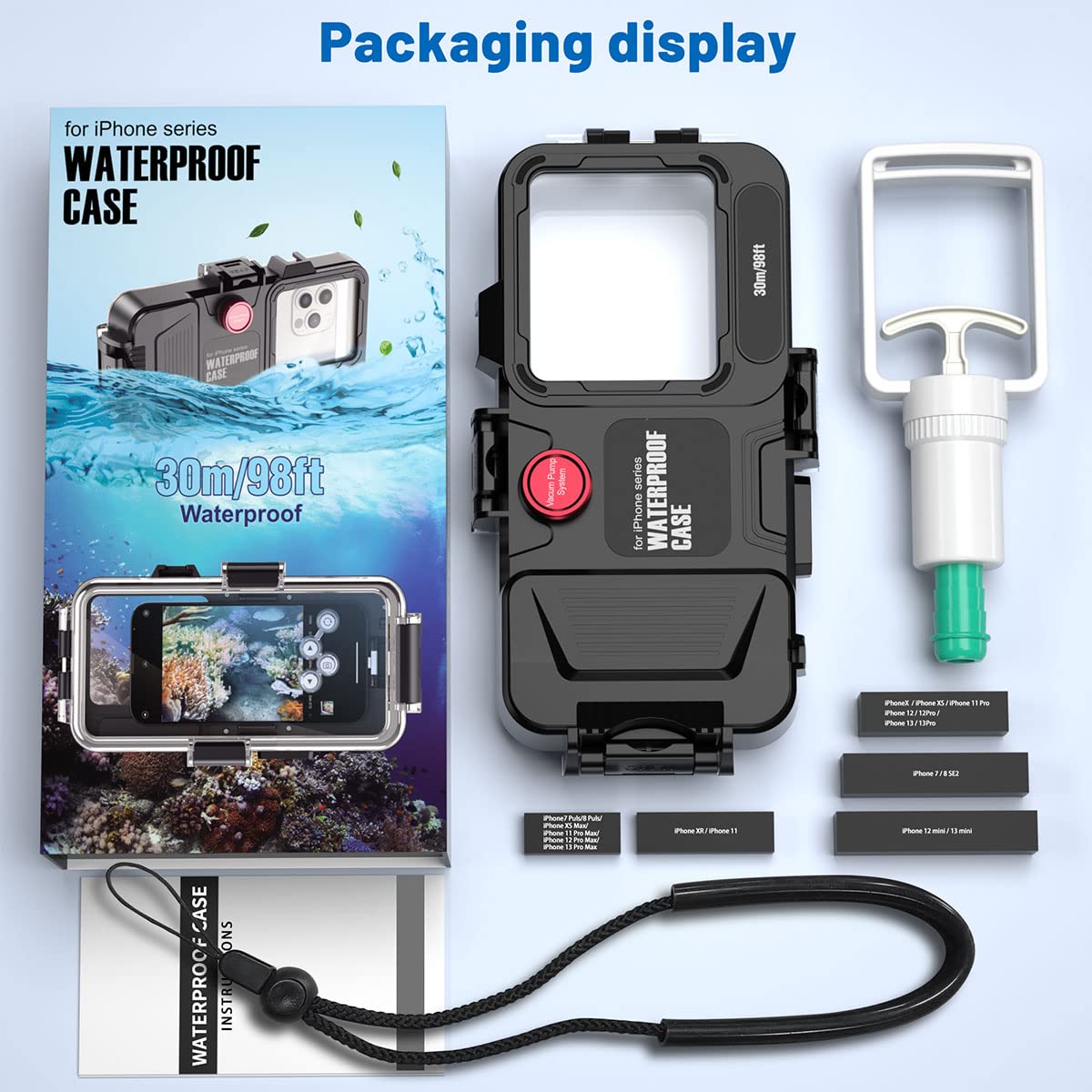 **AICase Waterproof Phone Case for iPhone 13/12/11/XR/X/8/7 – 30M Underwater Protection, Shockproof & Durable Cover – Ideal for Swimming, Snorkeling, Surfing, Beach, Pool & Outdoor Adventures – Perfect for Travel, Hiking, and Water Sports Enthusiasts**