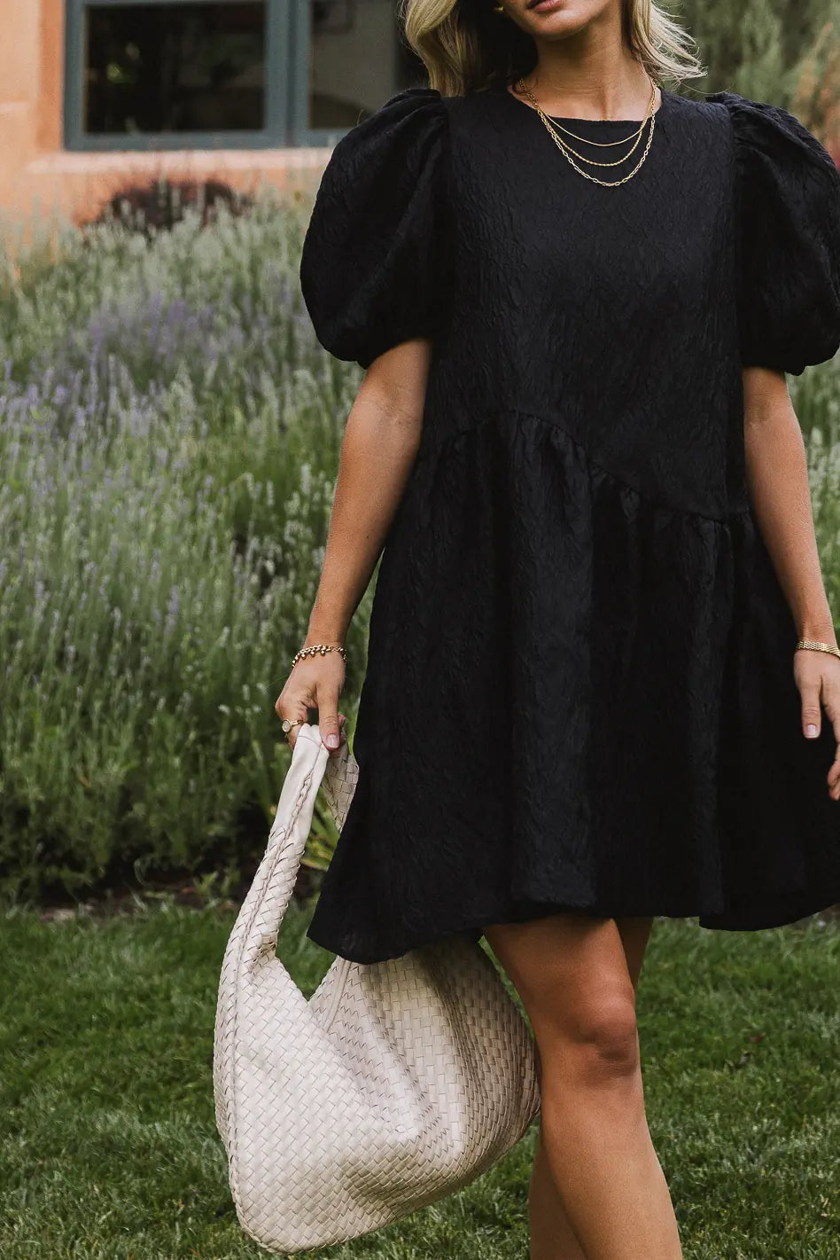 Maison Textured Mini Dress in Black - Elegant & Stylish for Evening Parties & Date Nights | FINAL SALE