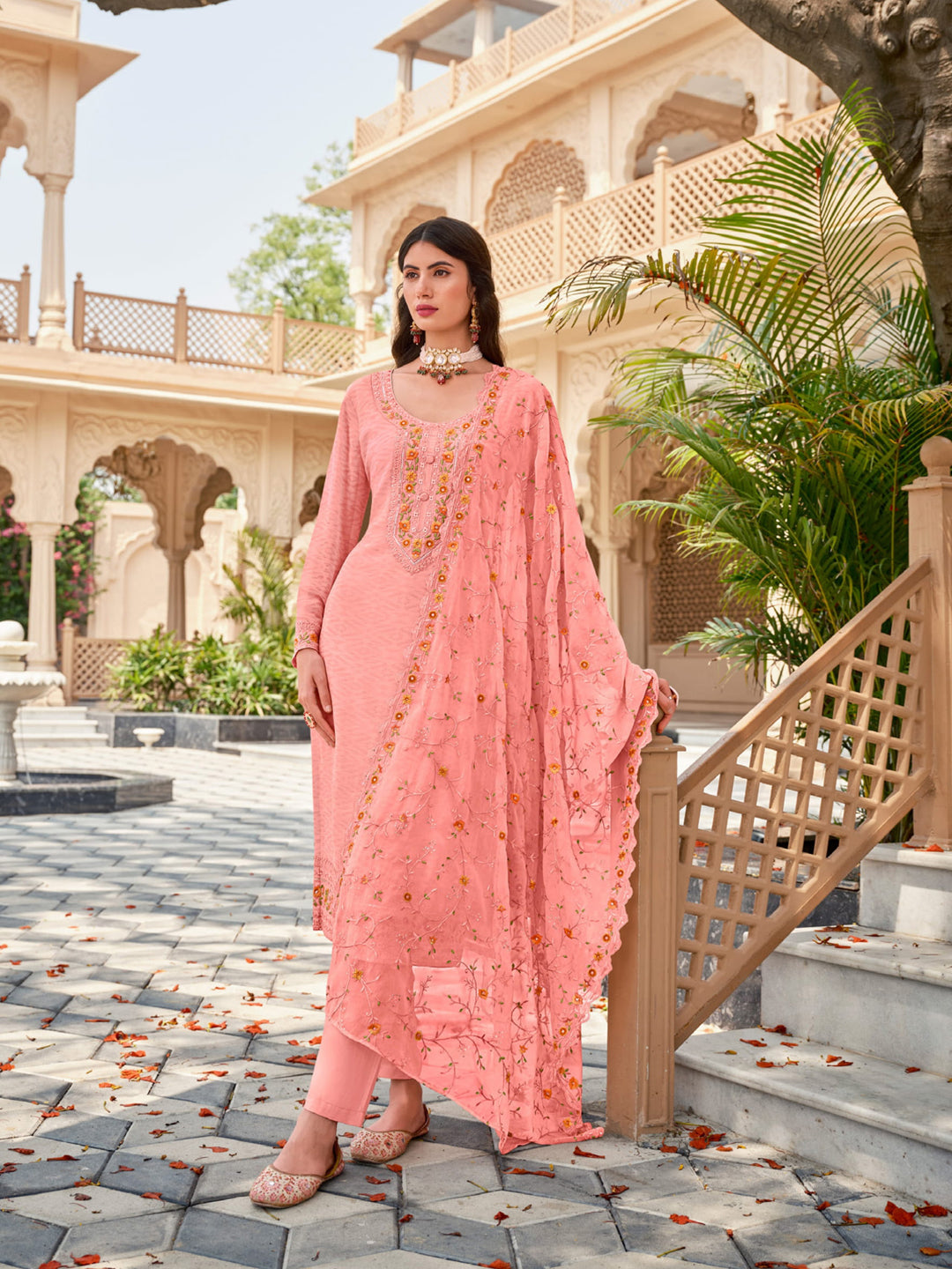Stylish Baby Pink Designer Pant Suit with Heavy Embroidery - Perfect for Weddings, Parties & Special Occasions