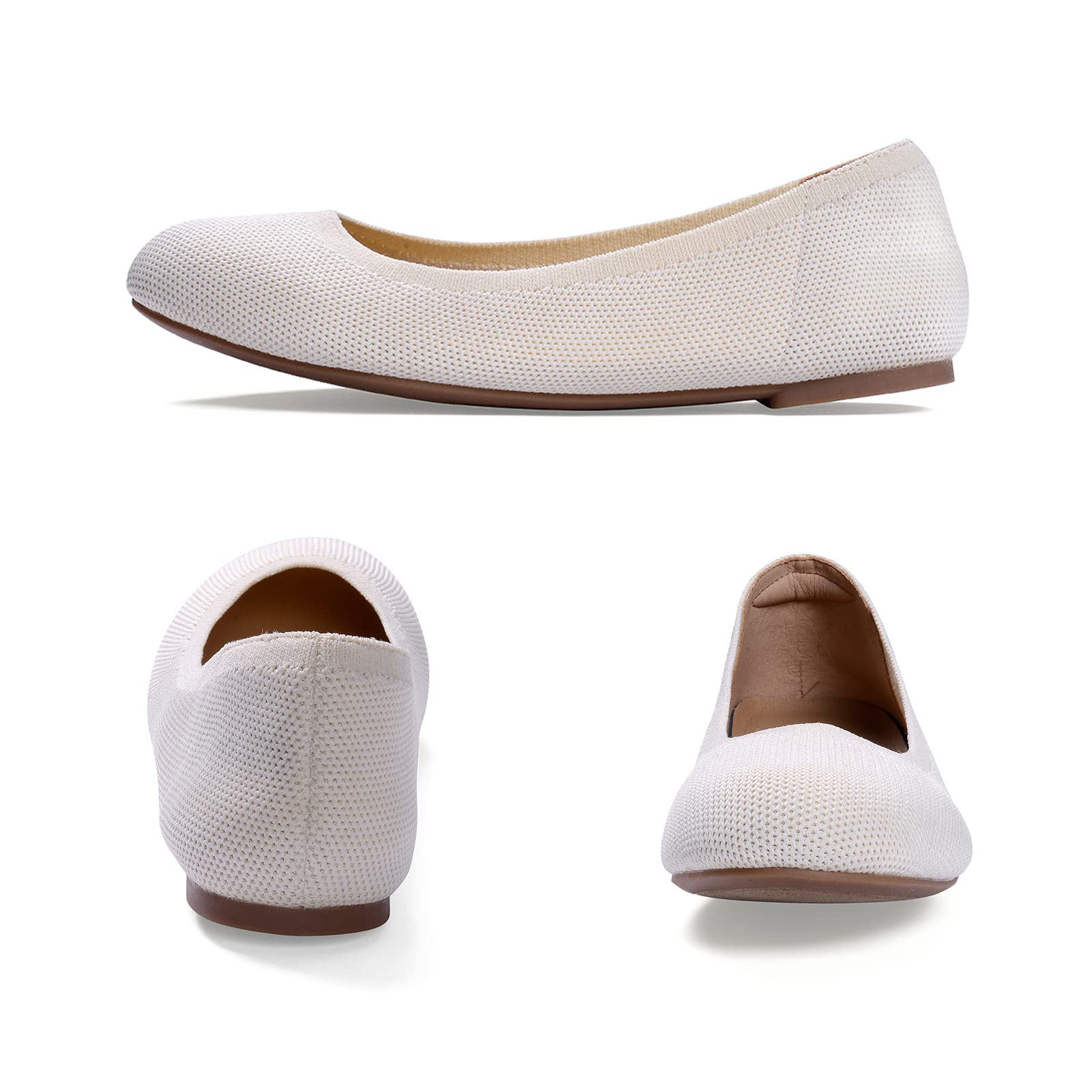 KOLILI Women's Knit Ballet Flats - Comfortable Slip-On Casual Shoes for Women | Perfect for Work, Walking & Dress Outfits
