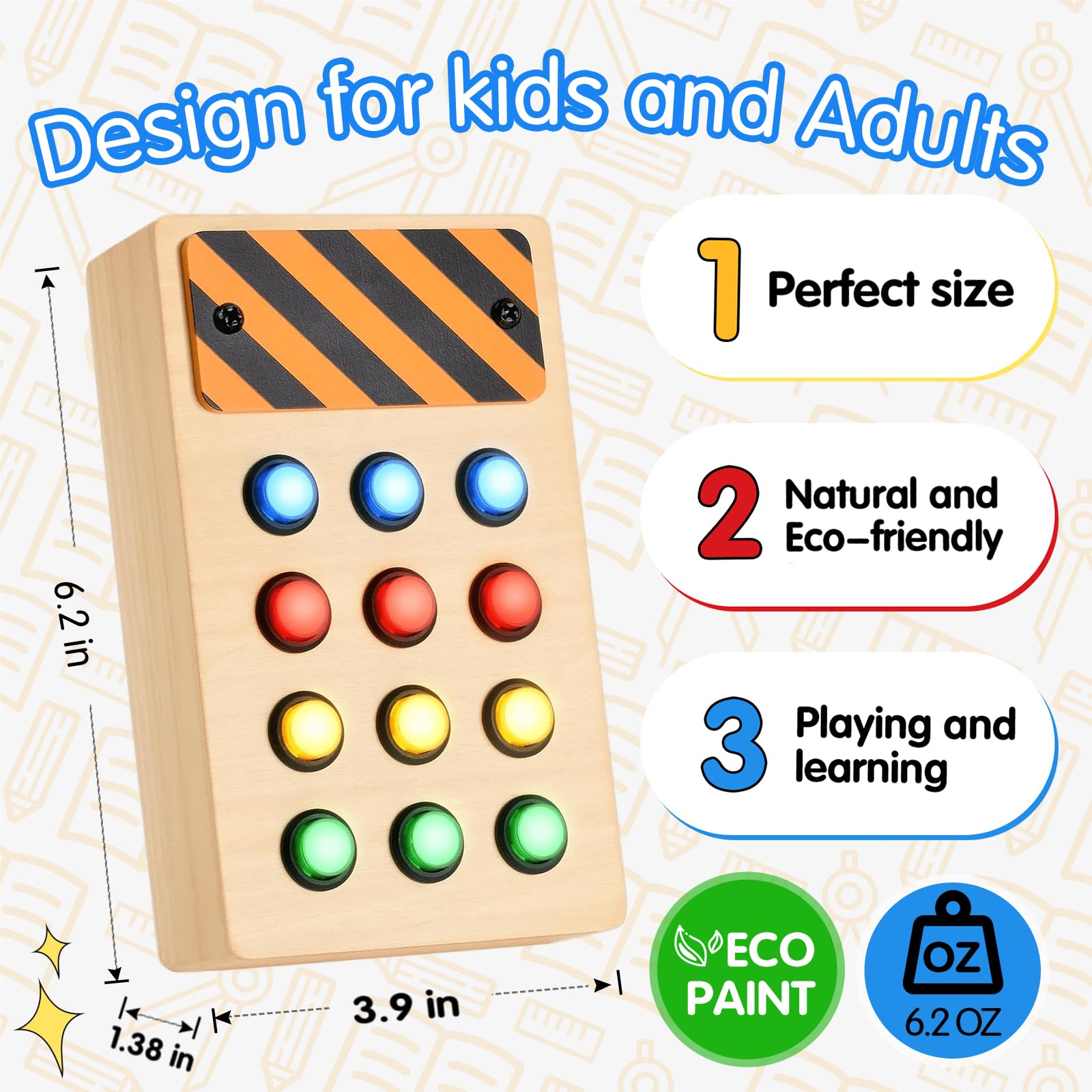 Wooden Montessori Busy Board for Toddlers - Sensory Travel Toy for 1-3 Year Old Boys & Girls | Preschool Learning Activity Board with Switches | Perfect Gift for Autistic Kids | Great for Airplane, Car Rides & Home Play