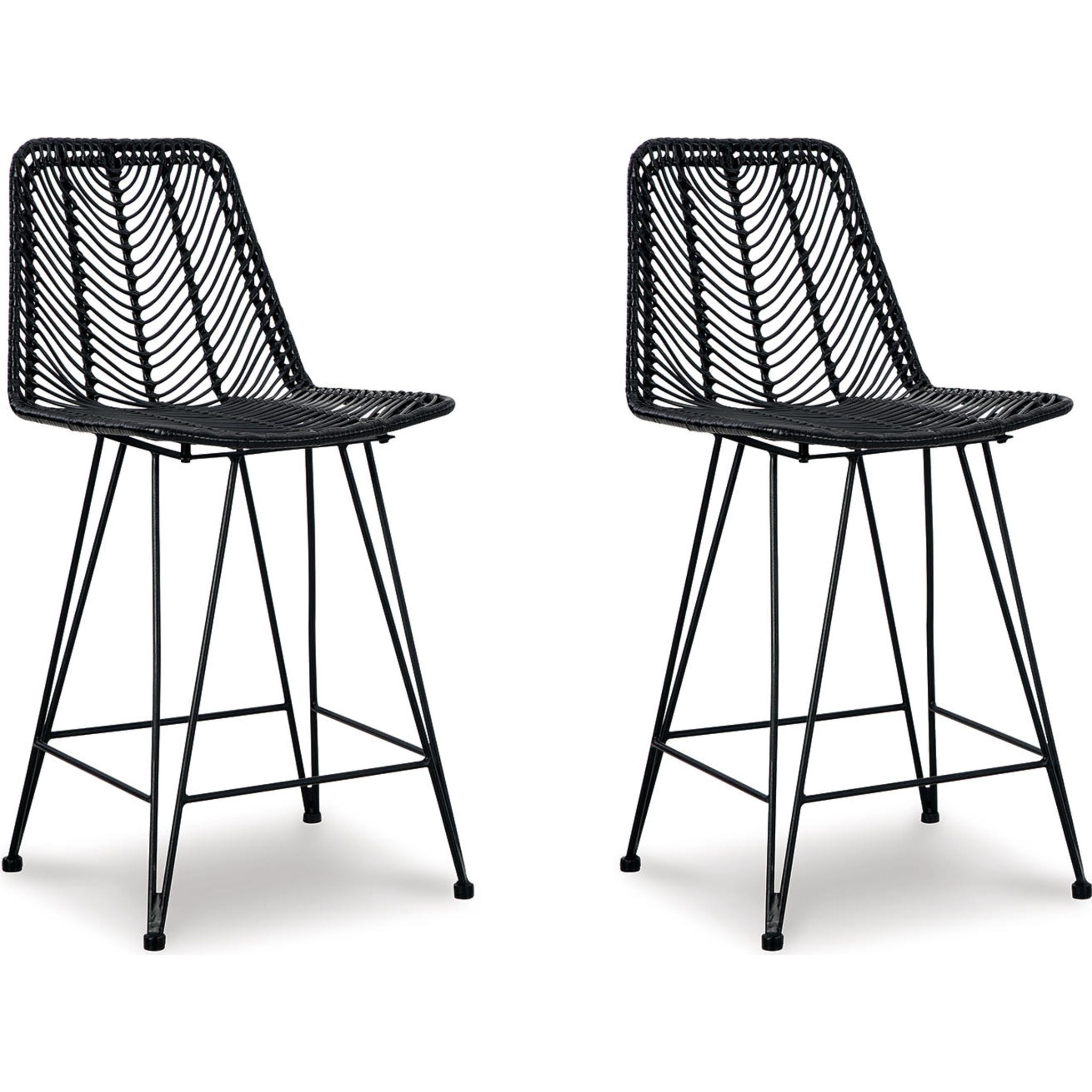 Angentree Black Counter Height Stool (D434 124) - Perfect for Kitchen Islands, Breakfast Bars & Home Decor