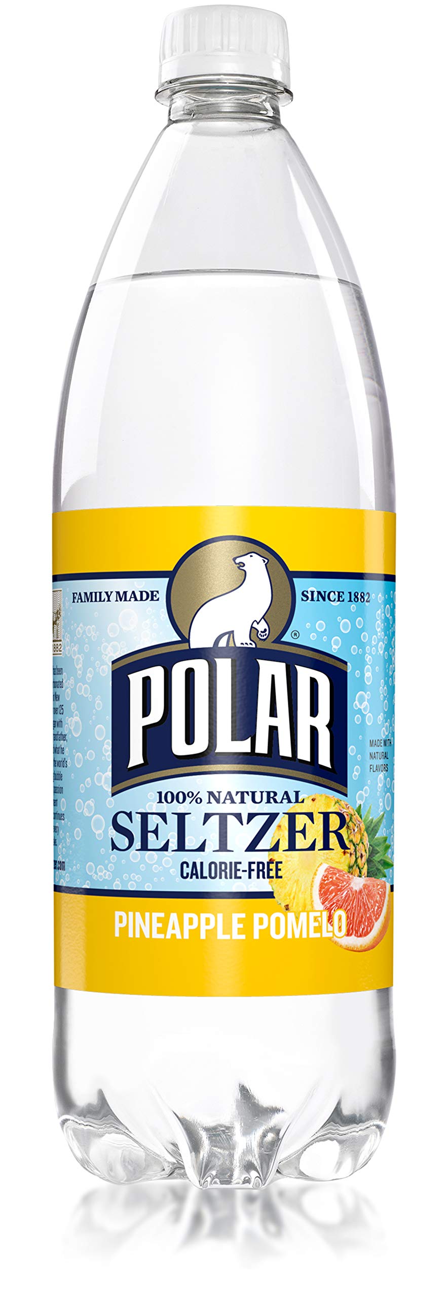 Refreshing Pineapple Pomelo Sparkling Water - Polar Seltzer, 33.8 Fl Oz (12 Pack) | Low Calorie, Zero Sugar Carbonated Drink for Parties, Picnics & Healthy Hydration