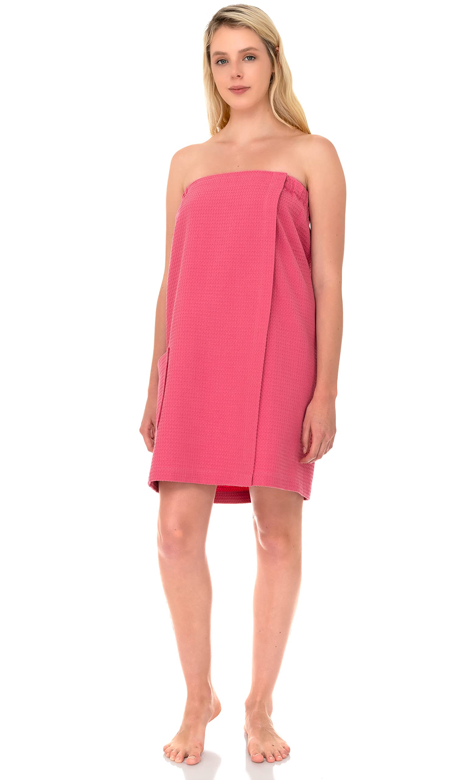 TowelSelections Women's Adjustable Waffle Bath Wrap - Soft Spa Cover Up for Shower, Pool & Beach - Quick Dry Bathrobe Alternative for Women & Girls