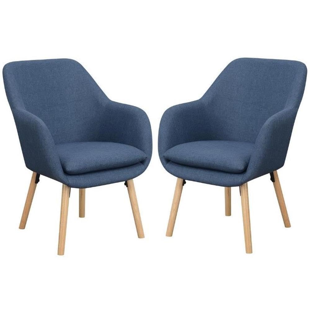 Blue Home Square Charlotte Accent Chair Set of 2 - Modern Living Room Furniture for Small Spaces, Bedroom Seating & Home Office Decor