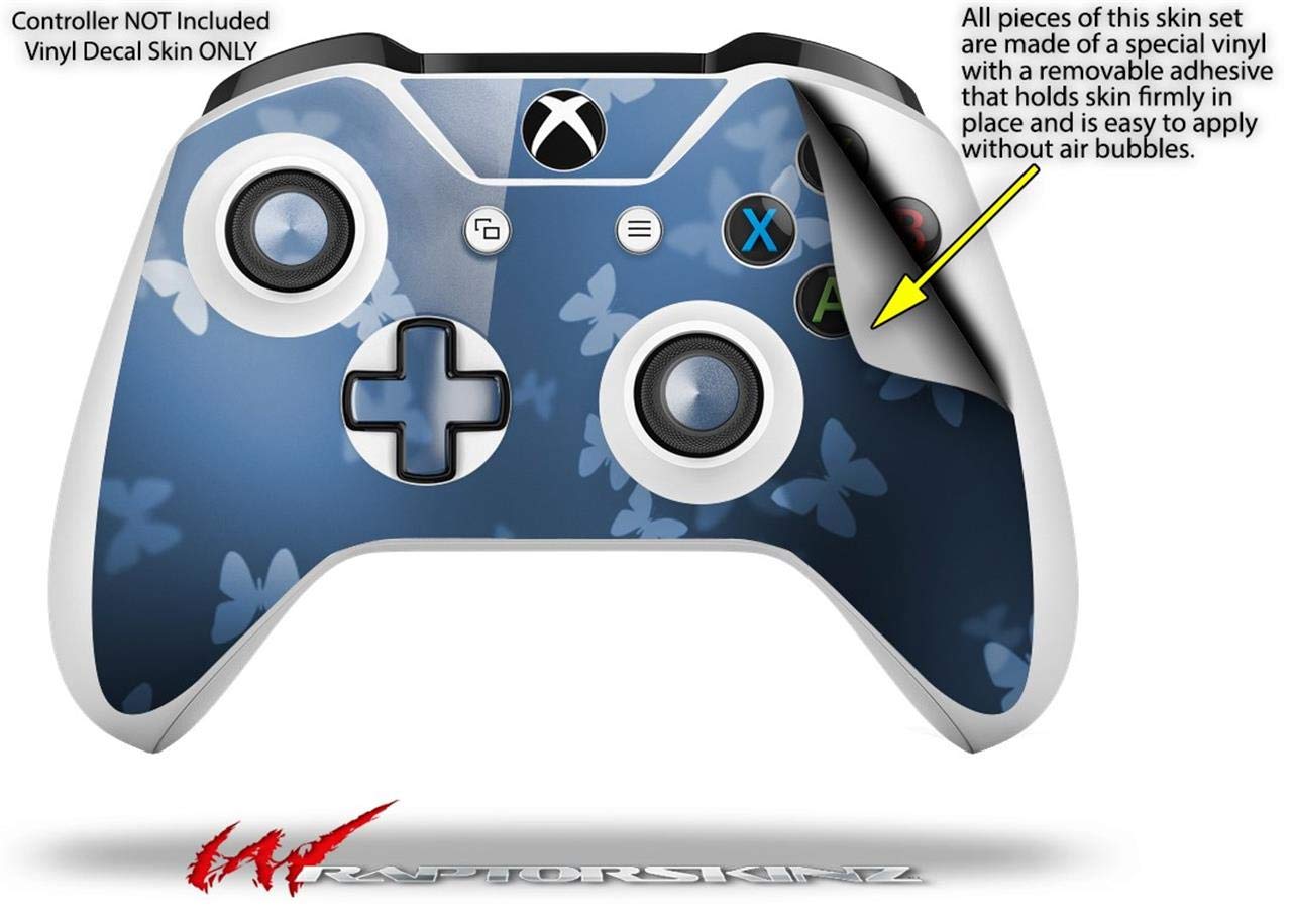 WraptorSkinz Decal Vinyl Skin Wrap for XBOX One S/X Controller - Bokeh Butterflies Blue Design | Custom Protective Cover | Gaming Accessory | Perfect for Gaming Enthusiasts & Gift Giving (Controller Not Included)