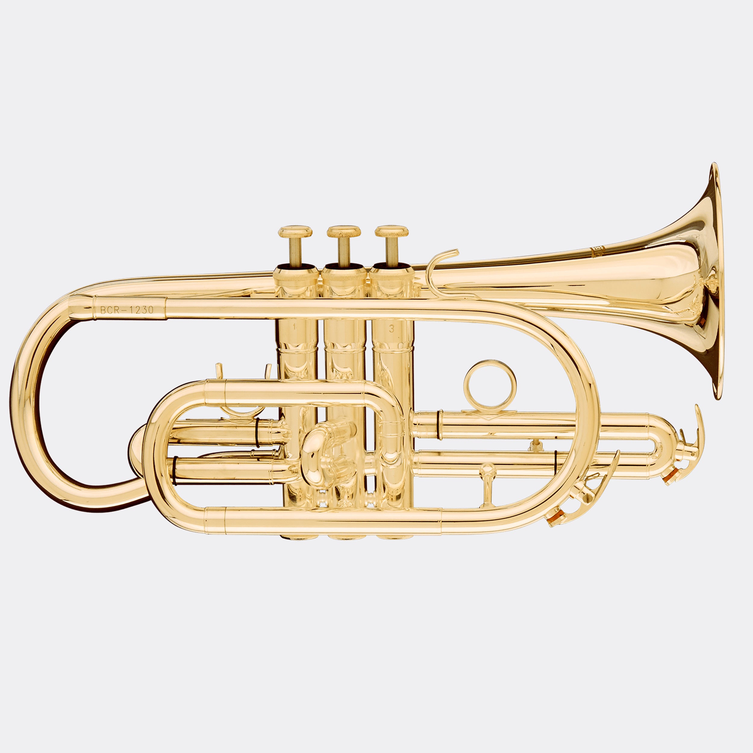 Blessing Standard Series Bb Cornet - .460 Bore, Monel Bell, Shepherd's Crook Design, Clear Lacquer Finish - Perfect for Brass Bands, Orchestras & Professional Performances