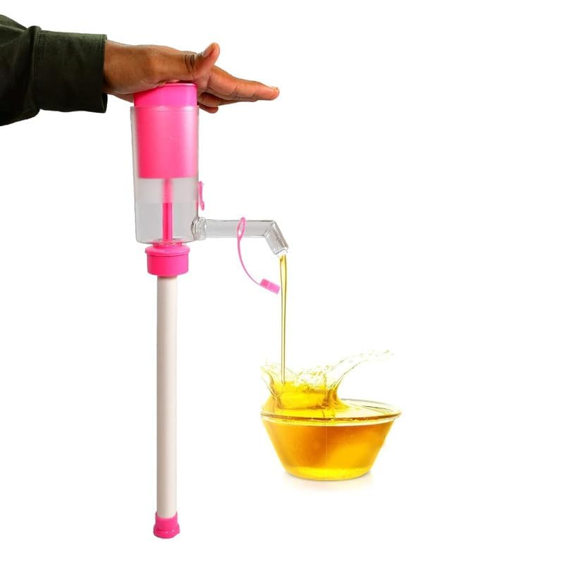 Welofy Manual Hand Oil Pump for Kitchen - 15L Steel Tin Oil Dispenser Pump for Fuel Transfer, Cooking Oil & Bottle Filling | Perfect for Home Kitchens, Restaurants & Outdoor Cooking