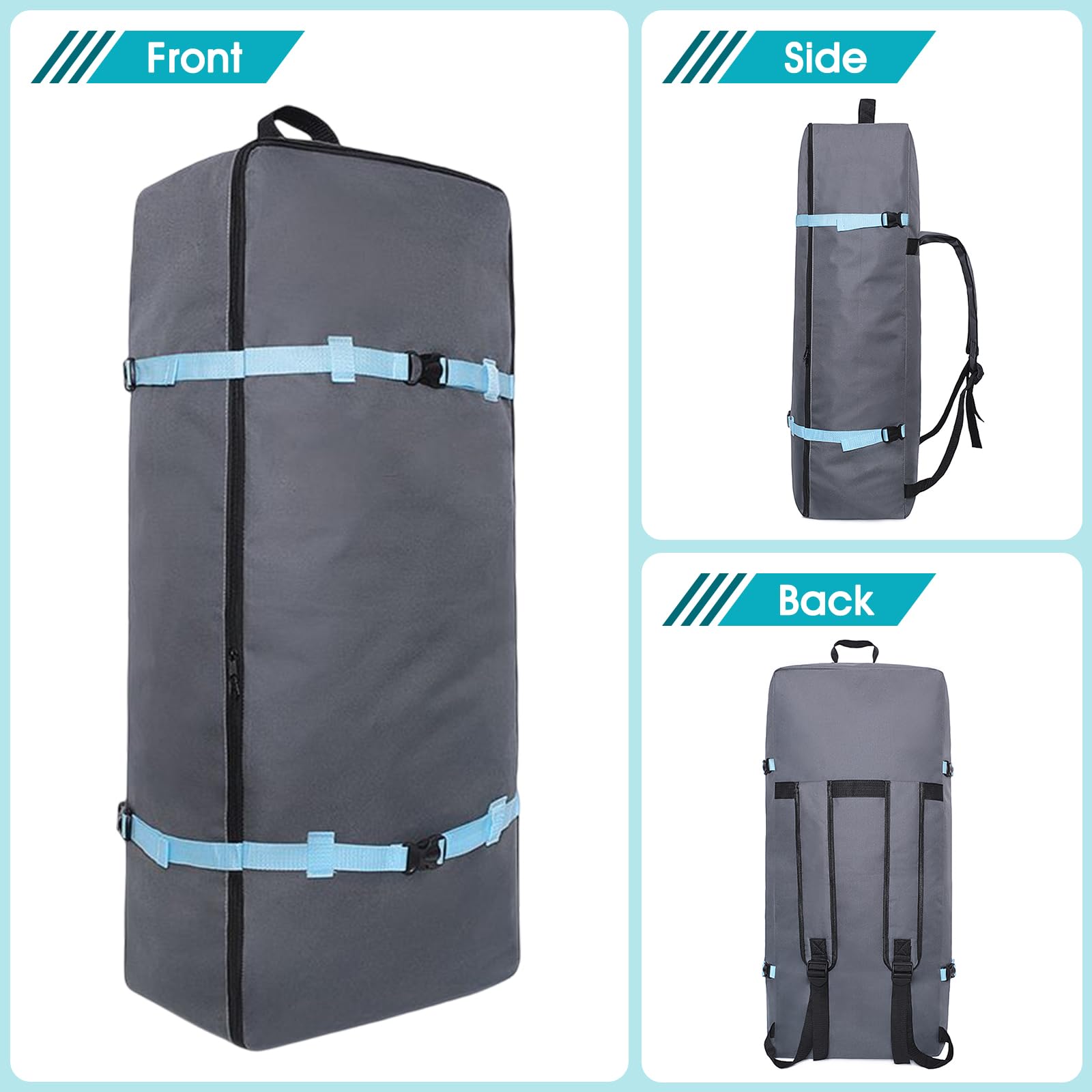 **90L Inflatable Paddle Board Backpack - Waterproof SUP Travel Storage Bag with Mesh Shoulder Strap for Stand Up Paddle Board Accessories - Perfect for Surfing, Kayaking & Outdoor Water Sports**