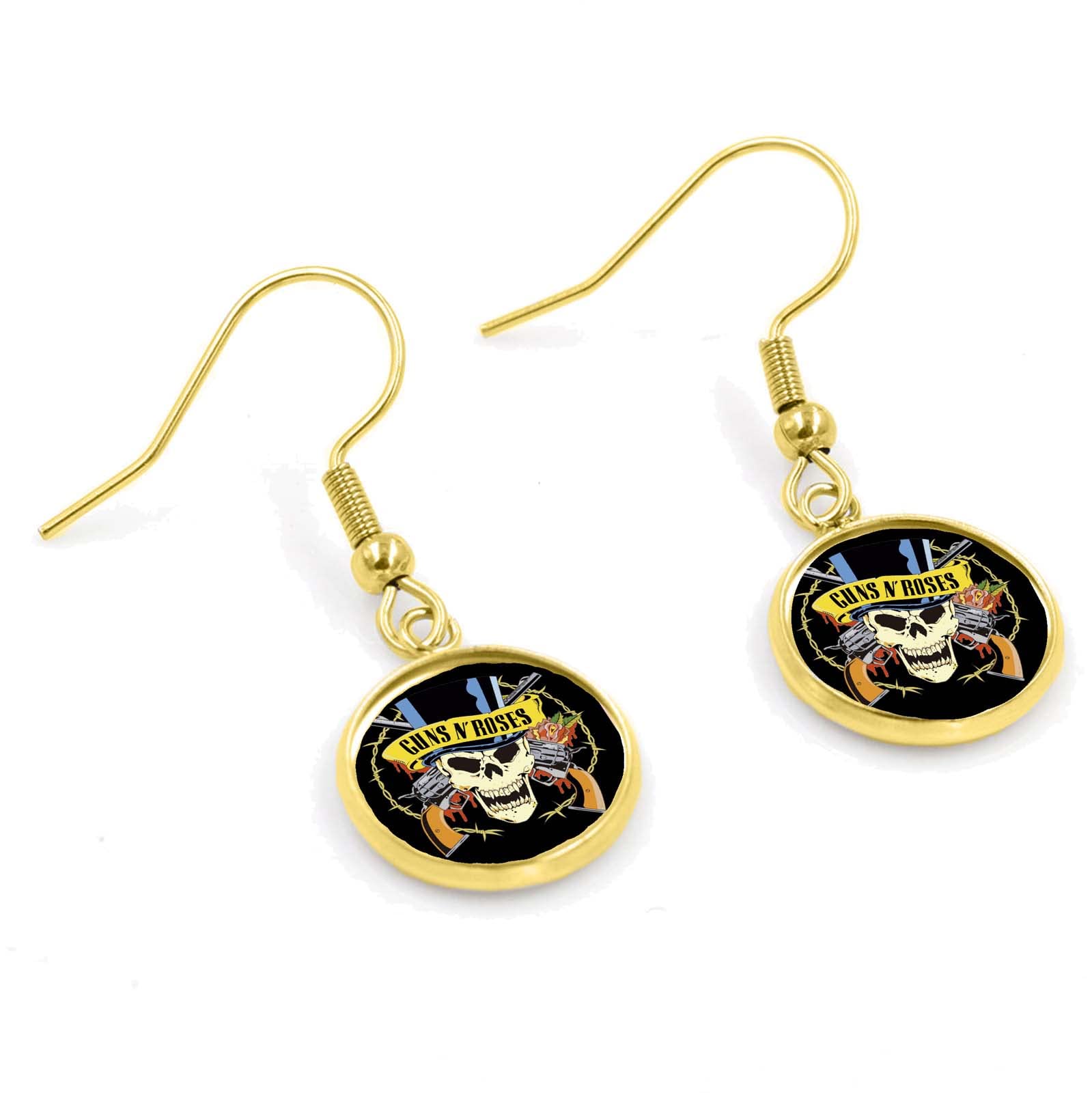 Guns N' Roses Inspired Rock Music Earrings - Punk Style Jewelry for Concerts & Gifts | Perfect for Rock Fans & Band Merch Collectors