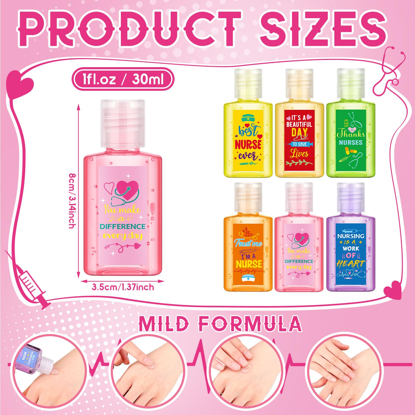 Frienda 24 Pack Mini Hand Sanitizer Travel Size - Bulk Nurse Gift Set for Appreciation Week, Medical Workers & Assistants - Perfect for Thank You Gifts, Office Parties & Healthcare Events - Ideal for Hospitals, Clinics & Workplace Hygiene
