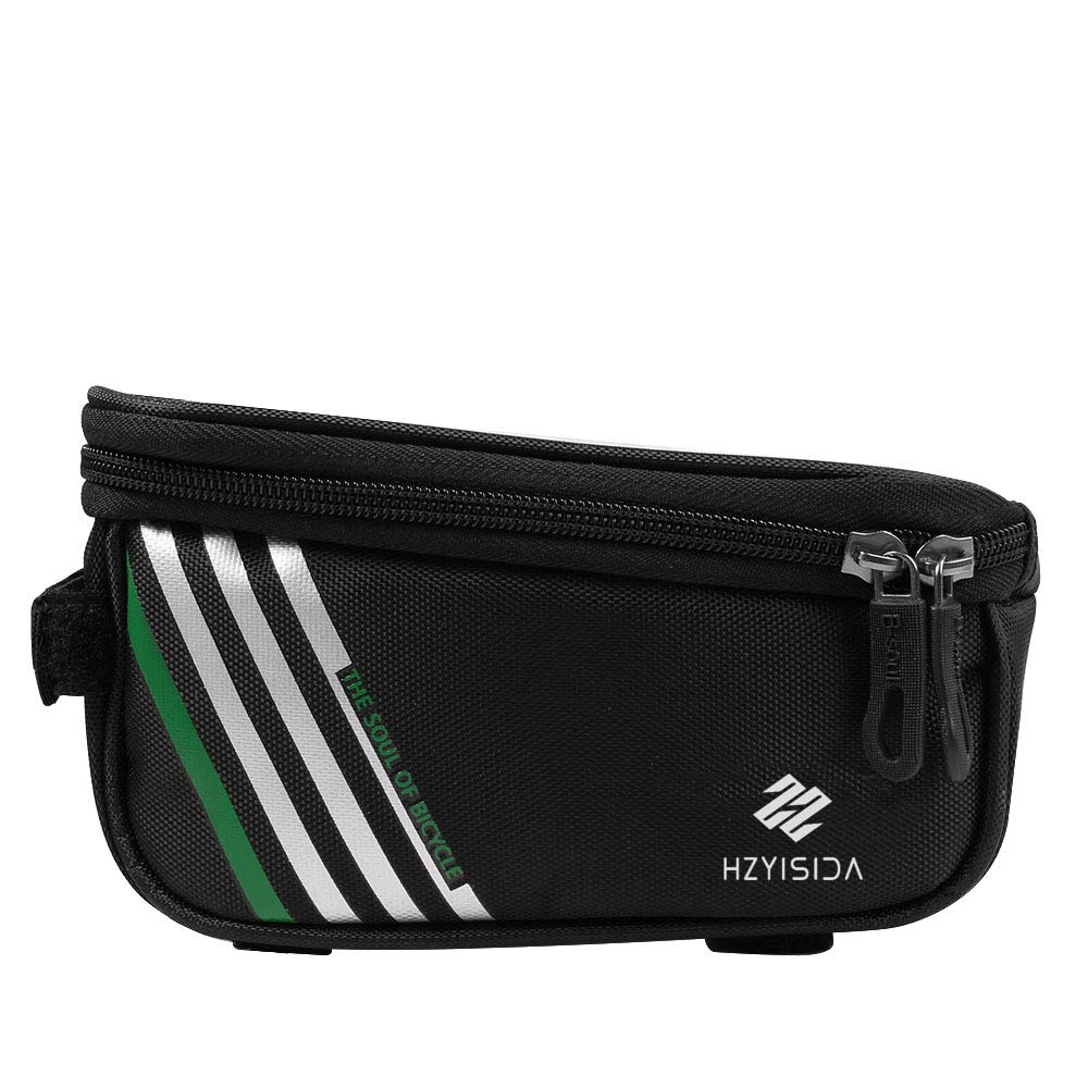 Waterproof Bike Frame Bag - Cycling Handlebar Top Tube Phone Pouch for iPhone 16/15/14/13/12/11 Pro Max, Samsung Galaxy, Google Pixel - Perfect for Mountain Biking & Commuting (Black)