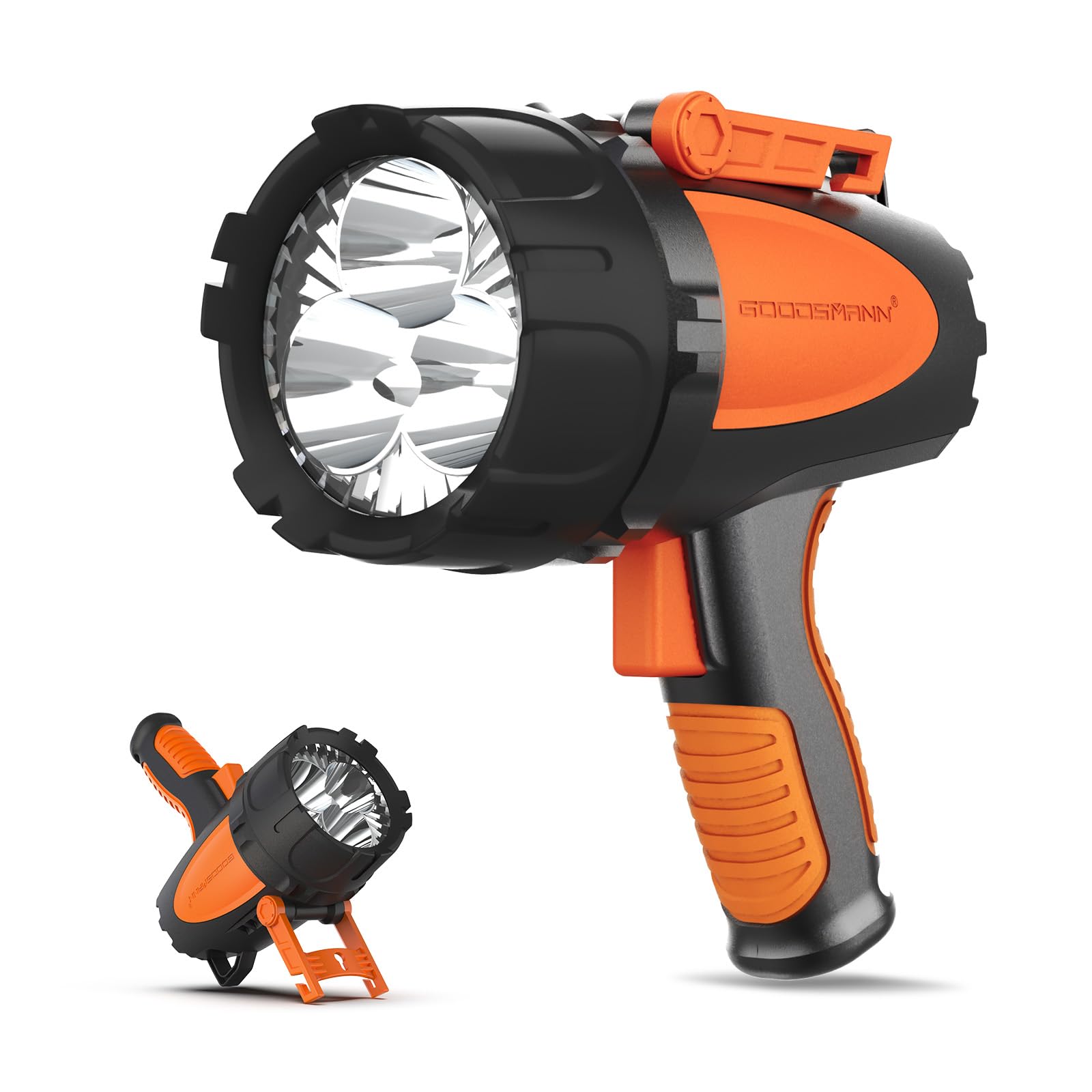 GOODSMANN 4500 Lumen LED Rechargeable Marine Spotlight - Waterproof Handheld Boat Searchlight with EVA Case, USB & Car Charger | Perfect for Boating, Fishing, Camping & Emergency Use