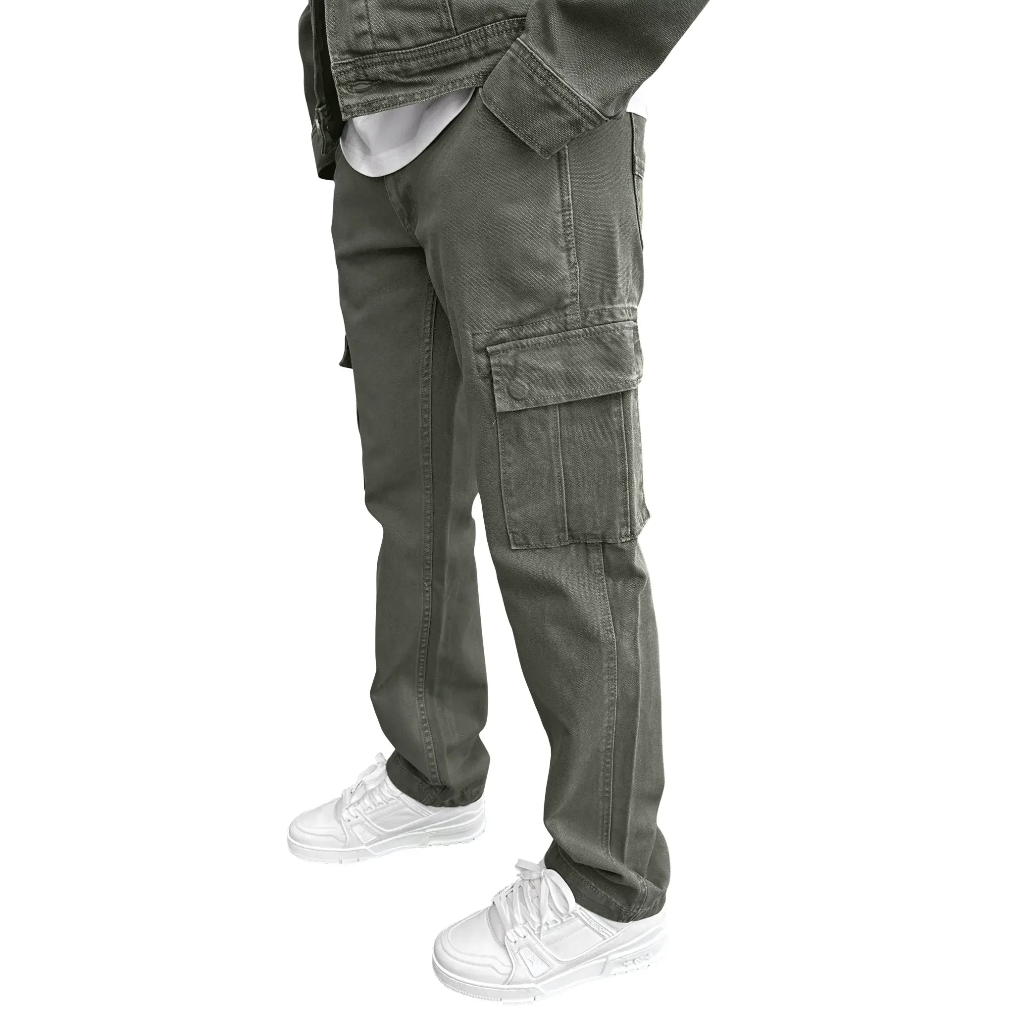 SIARR Green Denim Jacket & Cargo Pants Set - Stylish Streetwear Outfit for Men | Perfect for Casual Wear, Outdoor Adventures & Urban Fashion