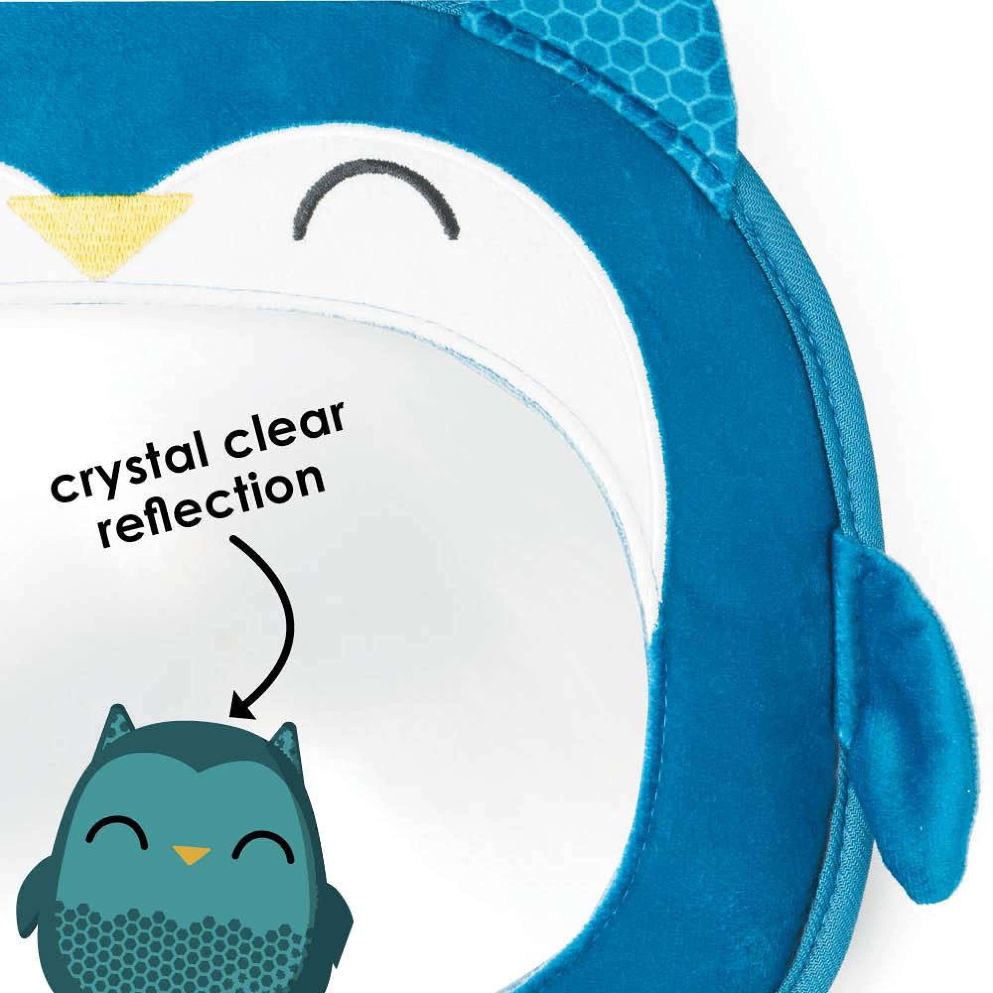 Diono Easy View Owl Baby Car Mirror - Adjustable Safety Car Seat Mirror for Rear Facing Infants | Shatterproof & Crash Tested with Wide Crystal Clear View | Perfect for Road Trips & Daily Commutes with Your Baby
