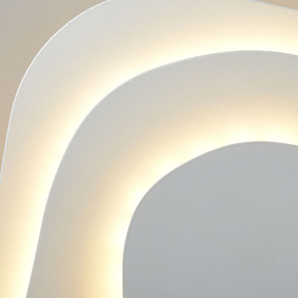 Modern White LED Wall Sconce - 20W Warm Light Indoor Wall Lantern Fixture for Stairs, Hallway, Bedroom & Living Room | Energy Efficient Lighting for Homes, Cafes & Aisles | Easy Installation & Dimmable Options