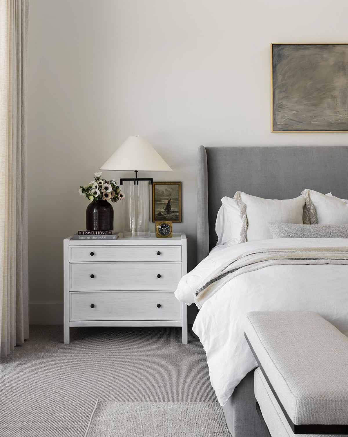 Walt Bed Tall Headboard - Queen Size Upholstered Bed Frame with Adjustable Height - Perfect for Modern Bedroom Decor & Small Spaces