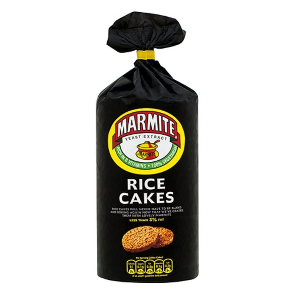 Marmite Rice Cakes 110g (Pack of 6) | Vegan Gluten-Free Snacks | Perfect for Breakfast, Lunch Box & On-the-Go Healthy Eating