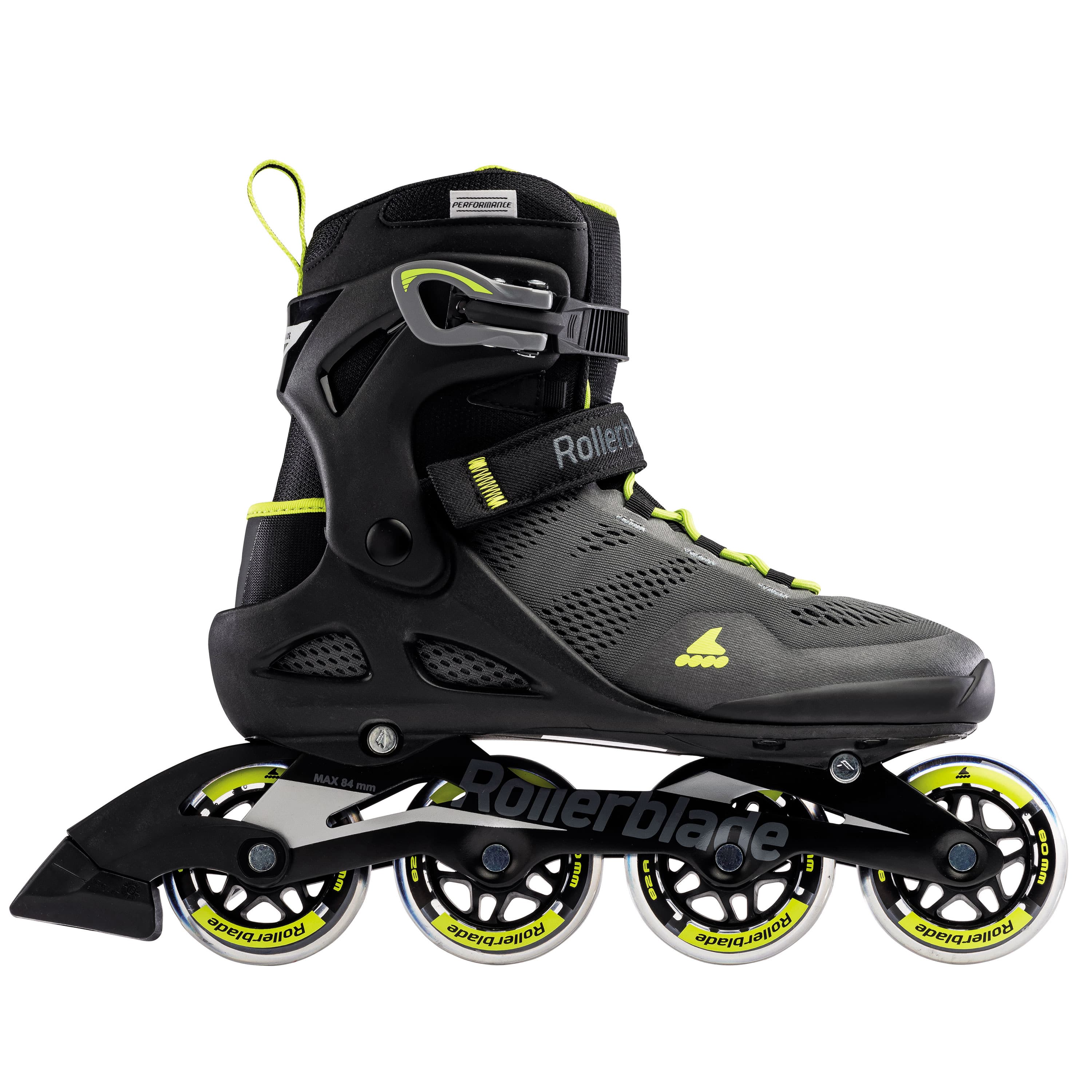 Rollerblade Macroblade 80 ABT Inline Skates for Adults - Black/Lime - High-Performance Fitness & Recreational Skating - Perfect for Outdoor Trails, Parks & Urban Commuting