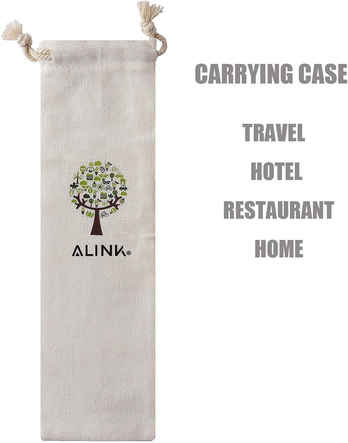 ALINK Reusable Metal Boba Straws - 2 Pack with Brushes & Case for Bubble Tea & Smoothies