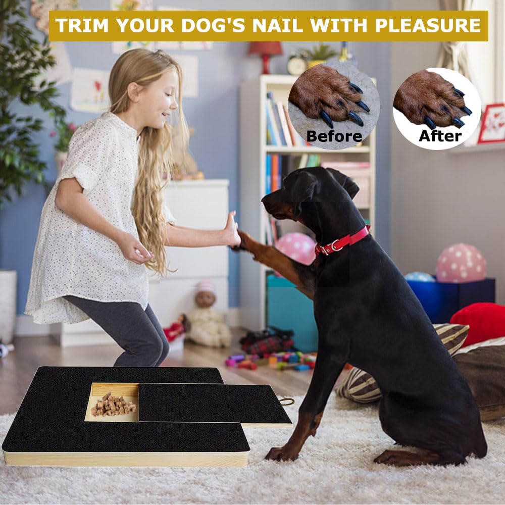 Okydoky Dog Nail Scratch Pad & File Board with 4 Replaceable Sandpaper Sheets - Pet Grooming Tool for Trimming Dog Nails - Perfect for Small & Medium Dogs at Home or Travel