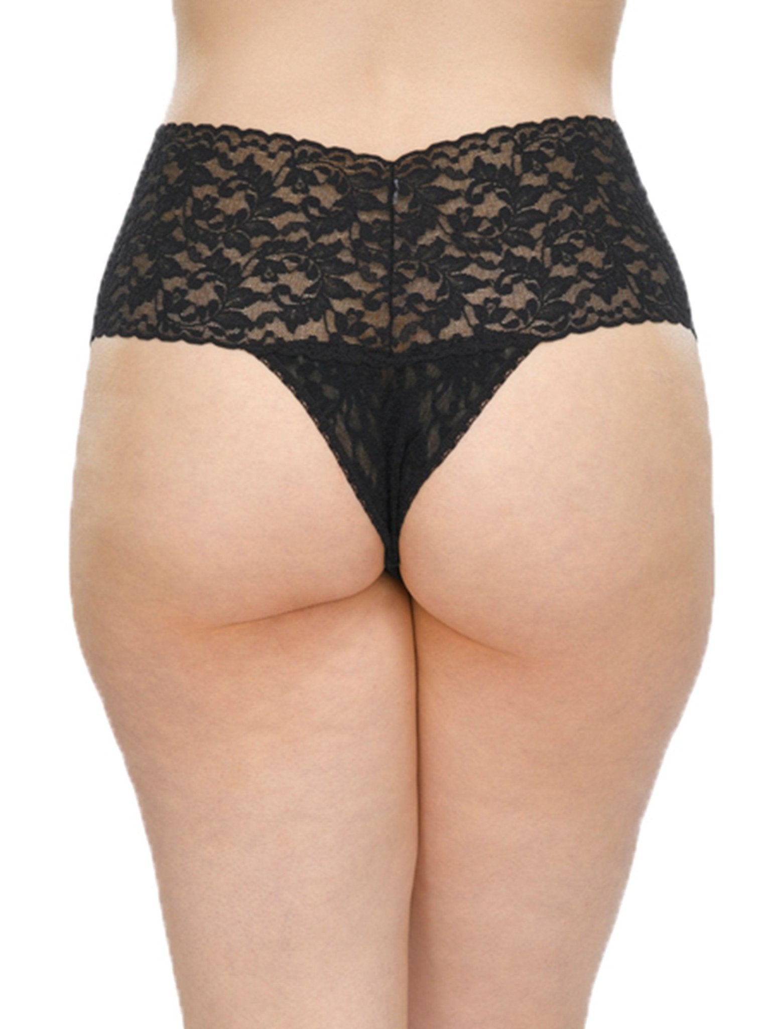 Plus Size Retro Lace Thong Panties - Comfortable High Waist Underwear for Women | Perfect for Everyday Wear & Special Occasions