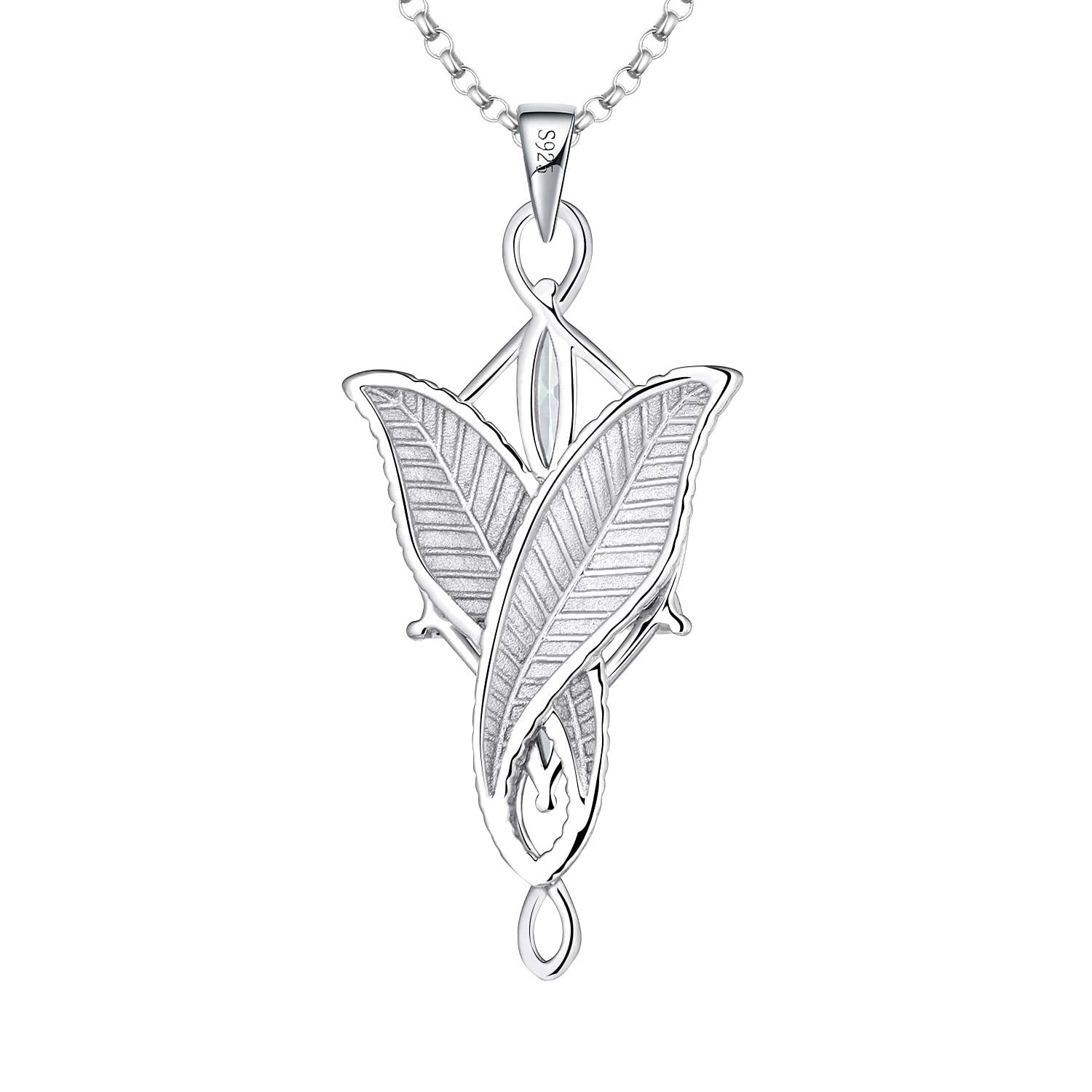 JO WISDOM 925 Sterling Silver 5A Cubic Zirconia Leverback Dangle Earrings Set with Necklace - Elegant Elvish Jewelry for Women, Perfect for Weddings, Parties & Special Occasions