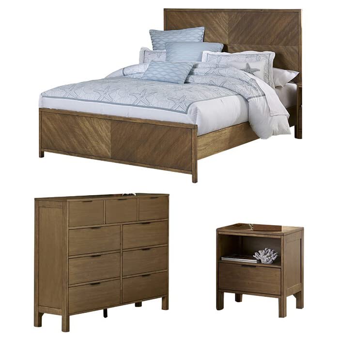 Vintage Oak 2-Drawer Nightstand with Storage - Solid Wood Bedside Table for Bedroom, Living Room & Office - Classic Home Decor Furniture (Model A839)