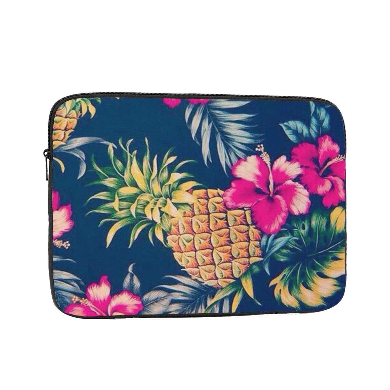 Shockproof Laptop Sleeve for 12 Inch Laptops - Durable Zippered Protective Case Compatible with MacBook, Notebook & Ultrabooks | Stylish Unisex Computer Bag with Hawaiian Pineapple Flower Design | Perfect for Work, School, Travel & Beach Parties
