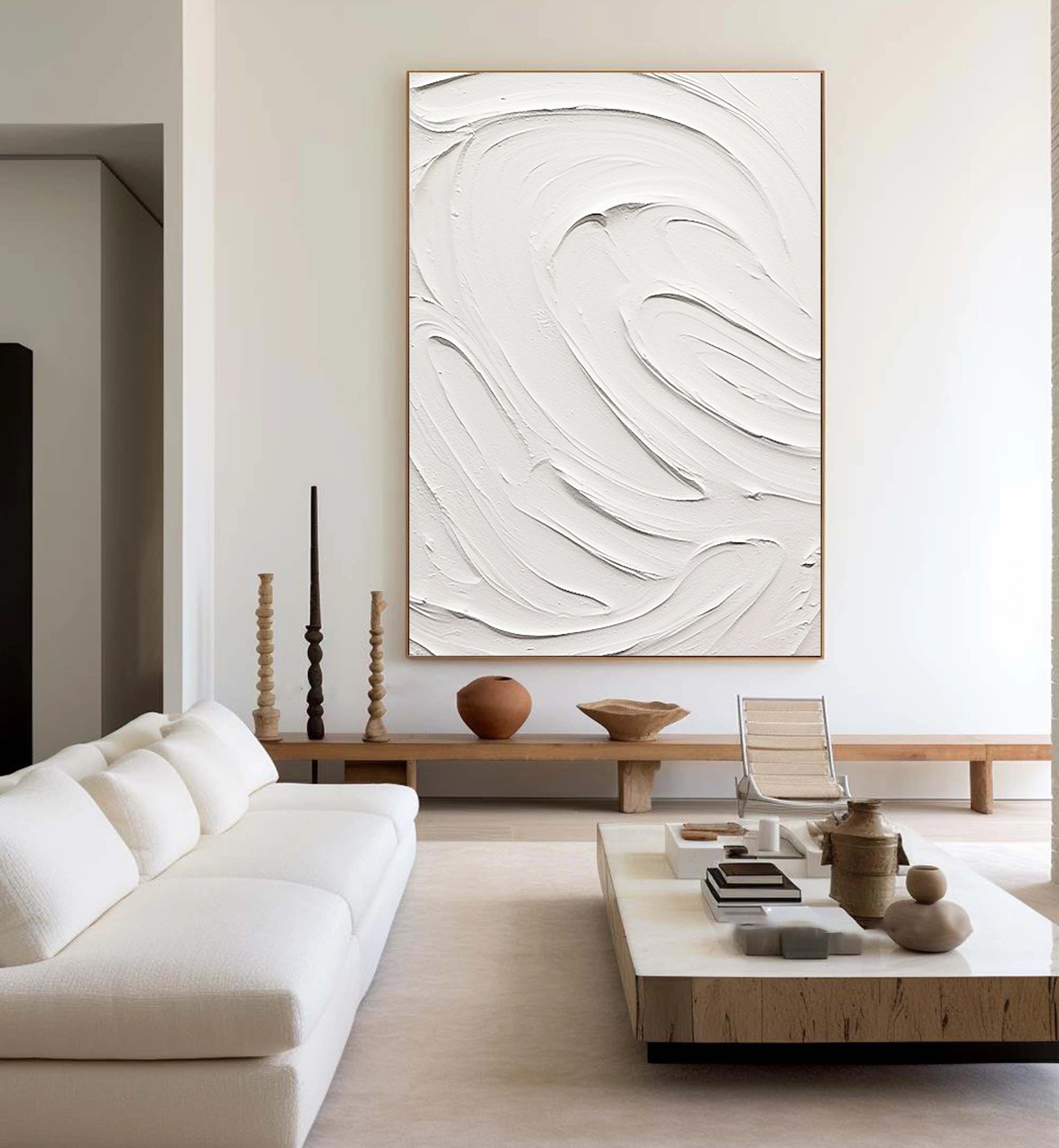 Minimalist Textured Plaster Art Painting - Abstract Wall Decor for Modern Living Room & Office #MM099