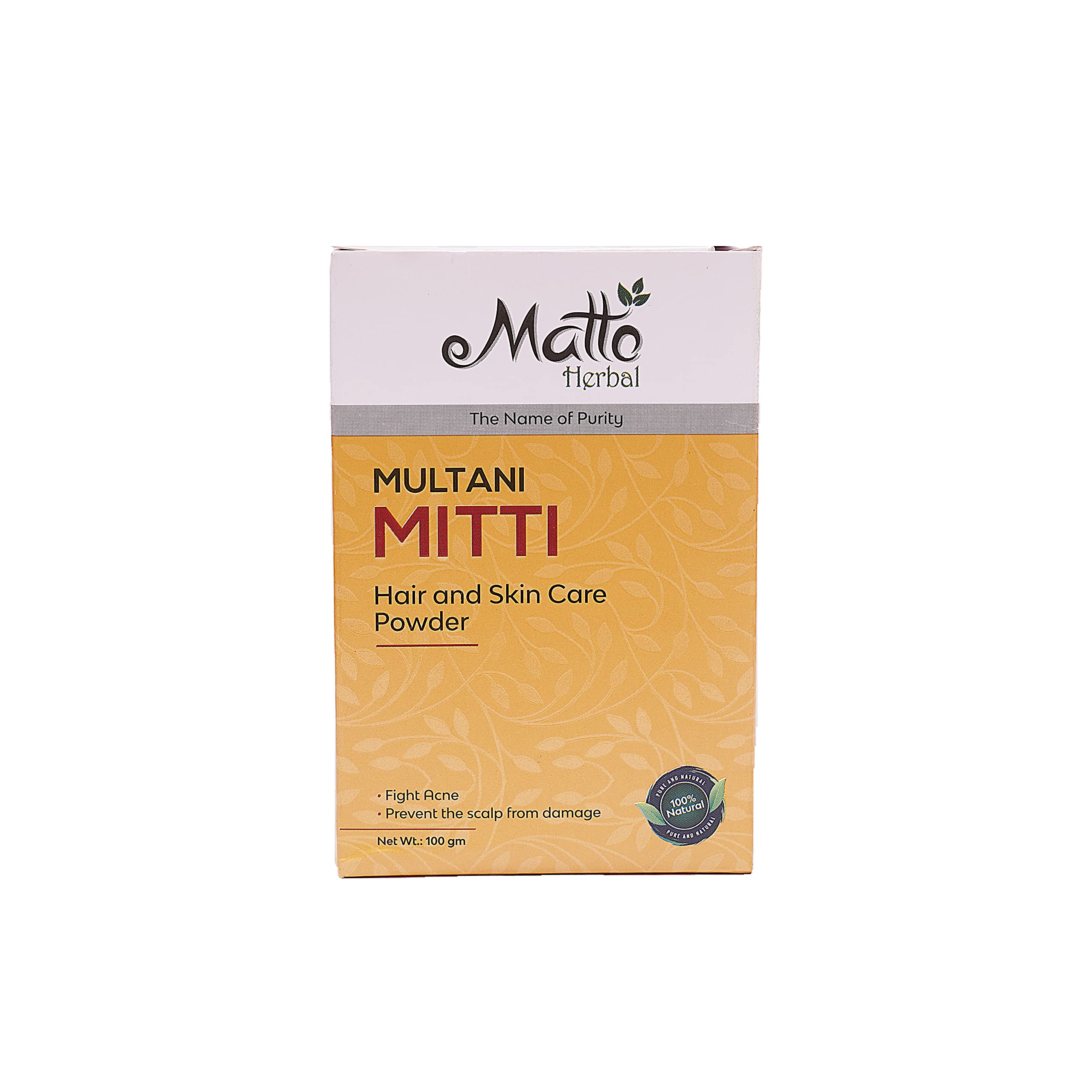 Matto Multani Mitti Clay Face Mask Pack - 100g x 3 Pieces | Natural Ayurvedic Treatment for Acne, Blackheads & Pigmentation | Chemical-Free Brightening Facial for Men & Women | Perfect for Daily Skincare Routine & Spa Treatments