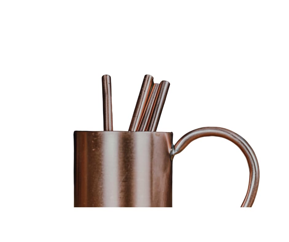 Premium Handmade Copper Stirring Straws Set of 2 - 100% Real Copper Cocktail Mixing Sticks - Perfect for Coffee, Tea, Cocktails & Home Bar Accessories