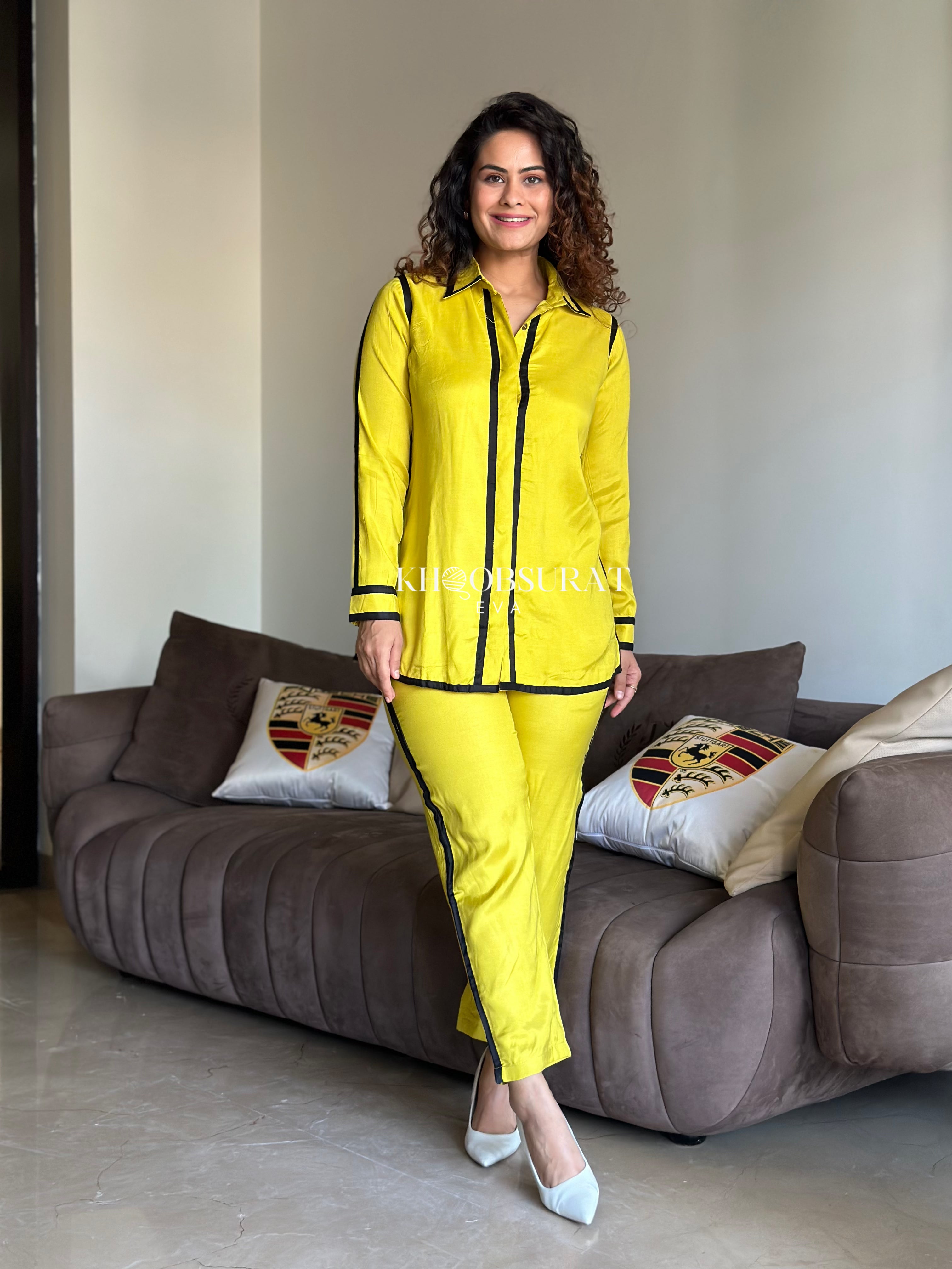 Stylish Mango Melody Yellow Co-Ord Set for Women | Trendy Matching Outfit | Perfect for Summer, Beach & Casual Wear
