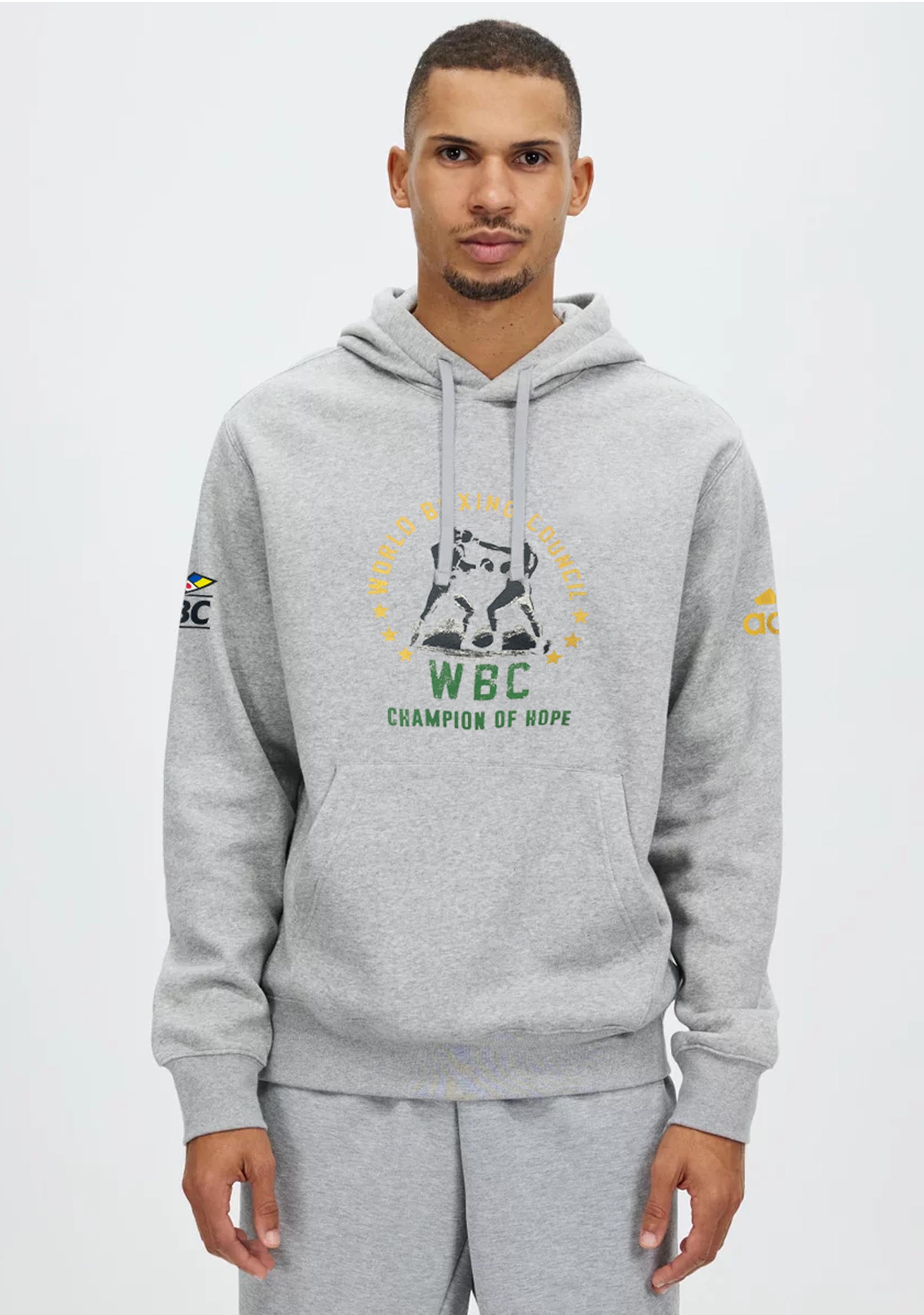 Adidas Men's WBC Heritage Hoodie - Grey Pullover Sweatshirt for Casual Wear, Gym & Street Style
