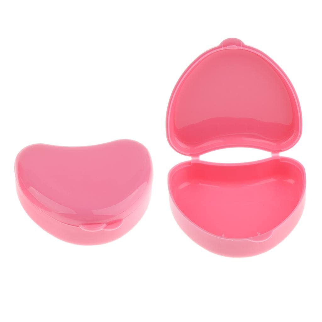 LoveinDIY 2 Pack Retainer Case - Pink Denture Storage Box for Mouthguard, Braces & False Teeth | Travel-Friendly Oral Care Organizer for Home, Gym & Daily Use