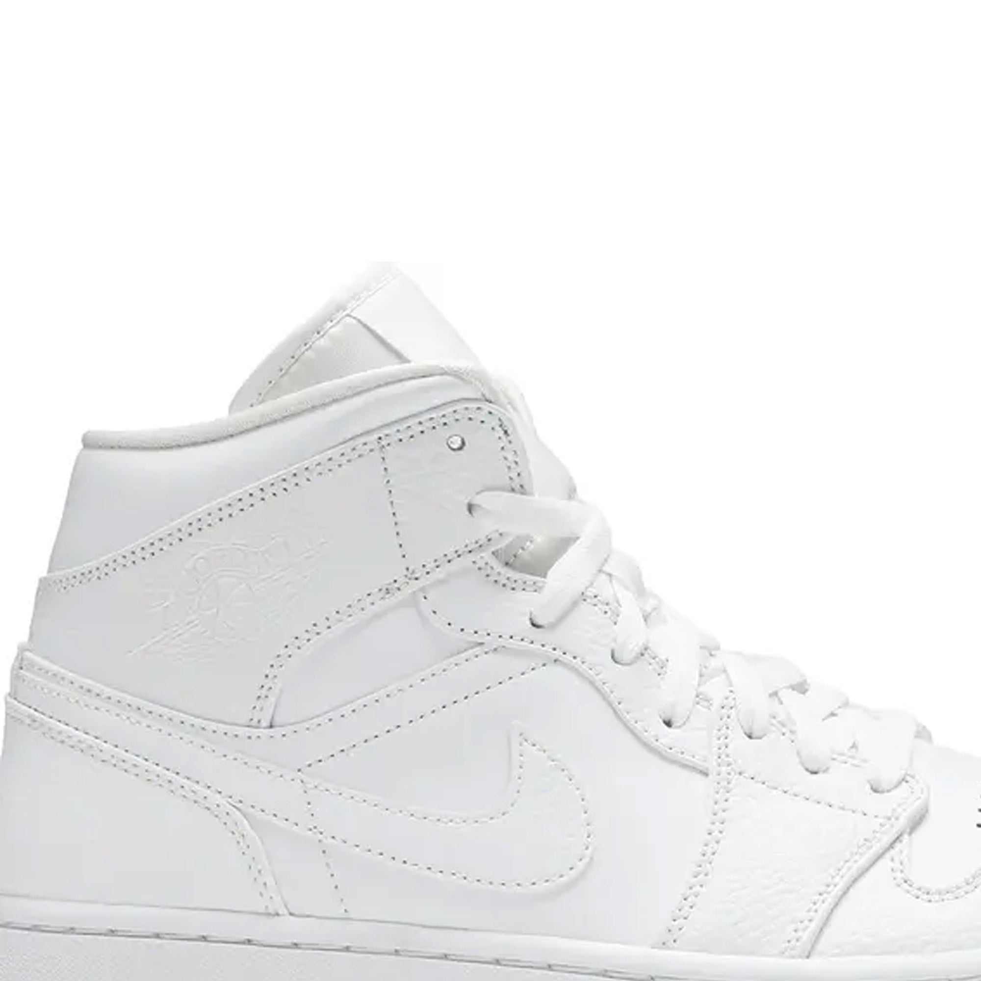 Air Jordan 1 Mid 'Triple White' Sneakers for Men (2020-2021) - Classic White Basketball Shoes for Casual Wear & Street Style