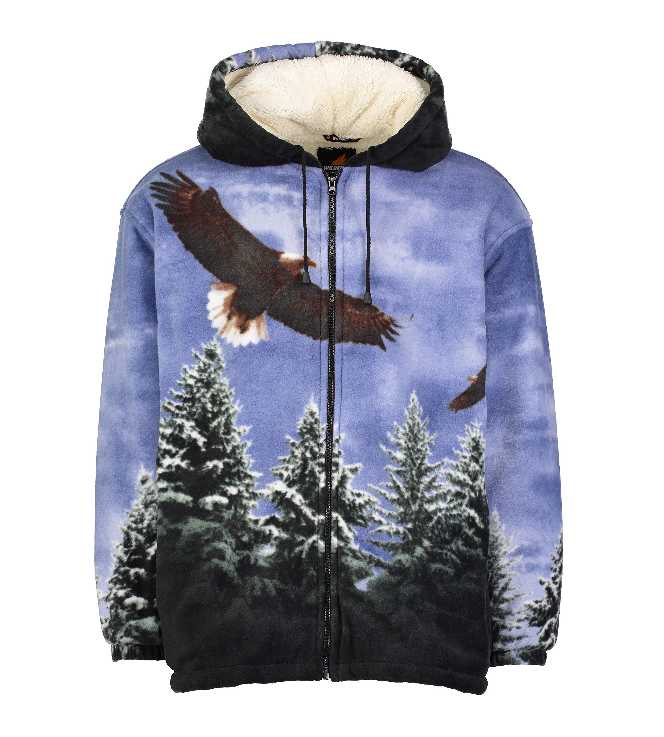 Men's & Women's Sherpa Lined Zip Up Hoodie Sweatshirt - Fleece Animal Print Jacket for Winter Outdoor Activities - Wildkind Cozy Pullover for Camping, Hiking and Casual Wear