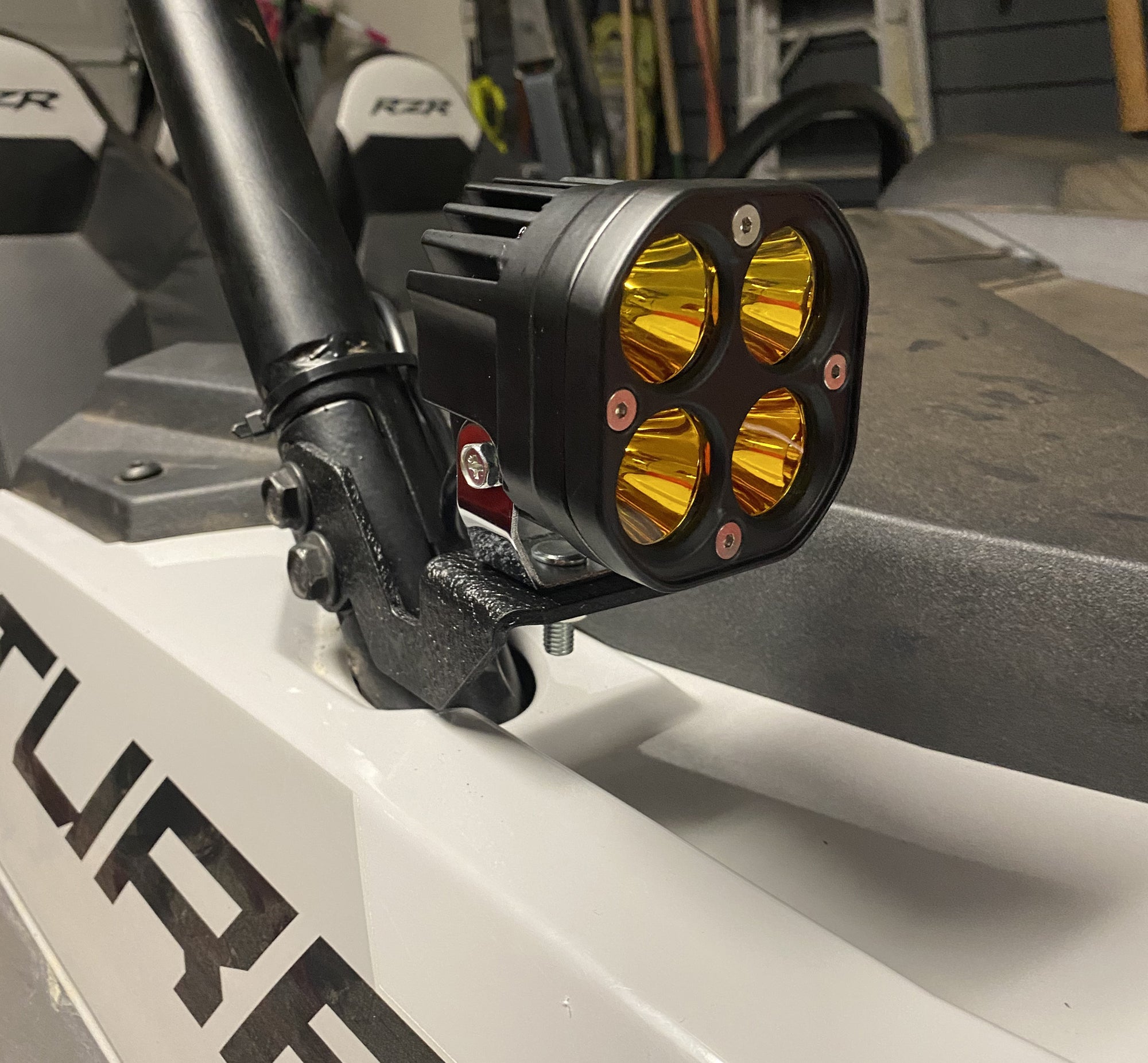 3000K Yellow 20W Round LED Ditch Light Kit with Bracket & Relay - Compatible with Polaris RZR ATV - Perfect for Off-Roading, Night Driving & Trail Adventures