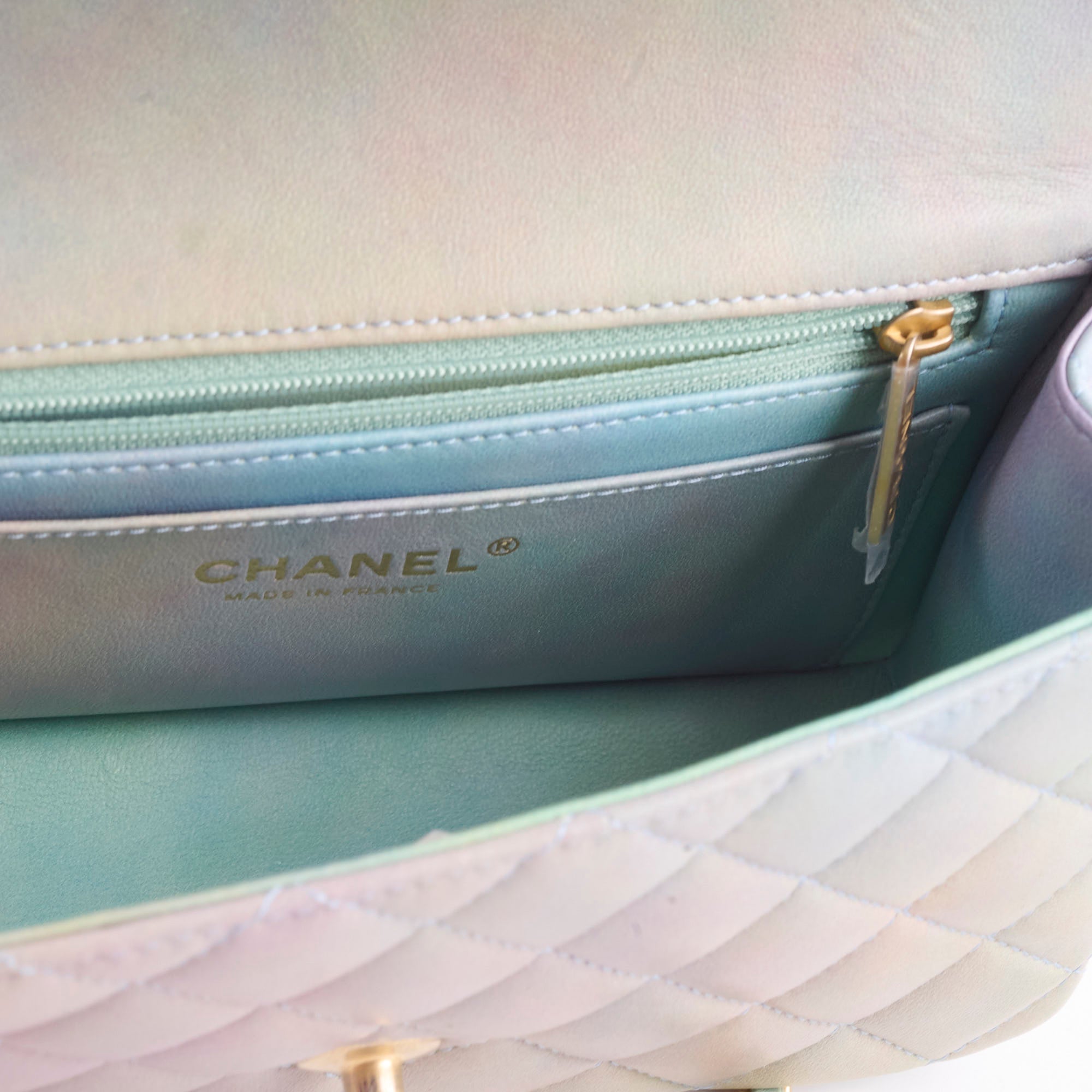 Chanel Mini Rectangular Lambskin Top Handle Bag in Ombre Green with Microchip - Perfect for Evening Events, Date Nights & Luxury Fashion Collectors