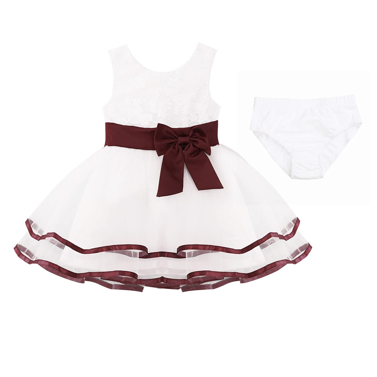 CHICTRY Infant Baby Girls Embroidered Christening Gowns - Elegant Wedding & Party Dresses with Bloomers - Perfect for Baptism, First Communion & Special Occasions
