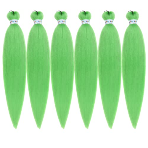 Pre-Stretched Box Braiding Hair - Soft Green Synthetic Hair Extensions for Protective Styles & Natural Look | Perfect for Crochet, Box Braids & Twist Hairstyles
