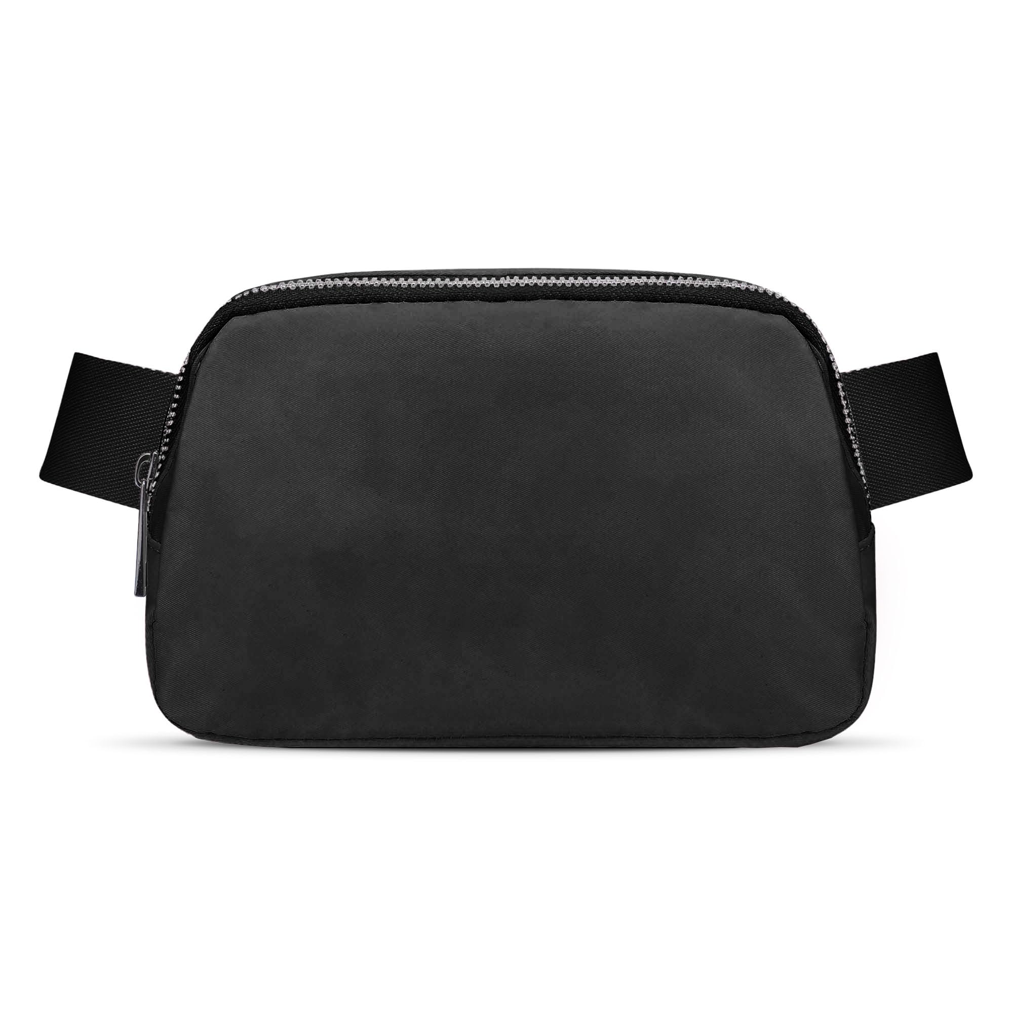 JSJ Mini Black Fanny Pack for Women & Men - Trendy Crossbody Belt Bag for Everyday Use | Valentine's Day Gift for Her, Daughter, Sister & Teens | Perfect for Travel, Gym, Running & Shopping (Black)