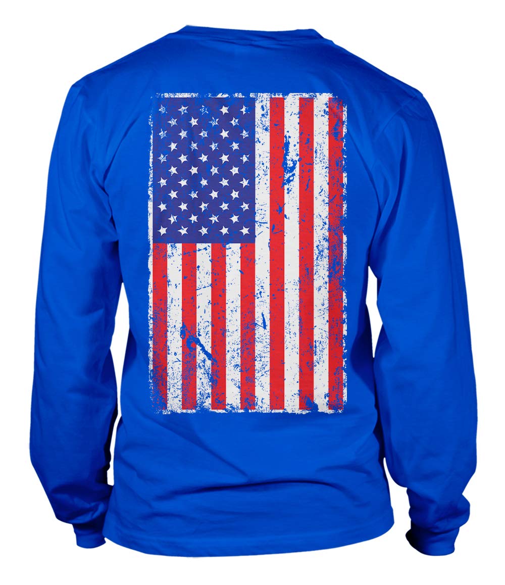 Distressed USA Flag Unisex Long Sleeve T-Shirt - Patriotic American Flag Graphic Tee for Men & Women - Perfect for 4th of July, Veterans Day and Casual Wear
