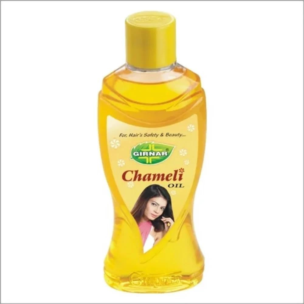 Girnar Chameli Oil - 100% Organic Jasmine Hair Oil with Natural Extracts for Hair Growth & Scalp Care (200ml) - Promotes Thicker, Longer Hair for Men & Women - Perfect for Daily Hair Care & Massage
