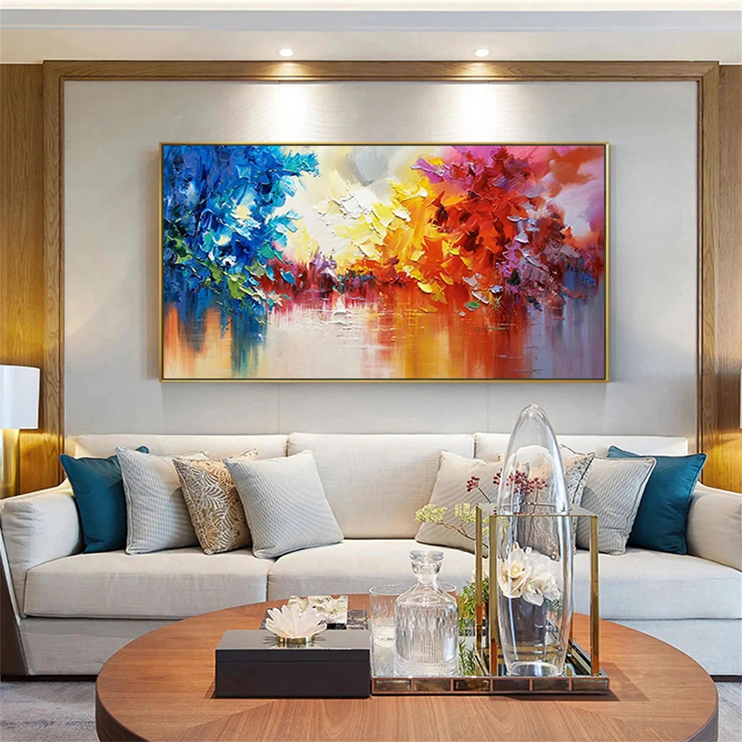 Abstract Painting #AB 122 - Modern Wall Art for Living Room, Bedroom & Office Decor | Large Canvas Artwork for Home & Office Interior Design