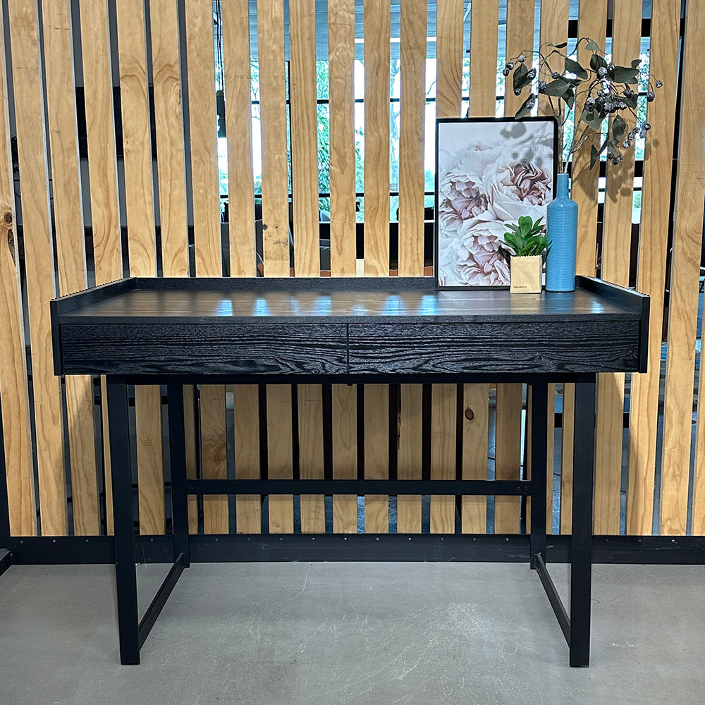 Montana Study Desk 120cm Black Ash - Modern Writing Desk for Home Office, Study Room & Dormitory - Sturdy Computer Desk with Spacious Work Surface