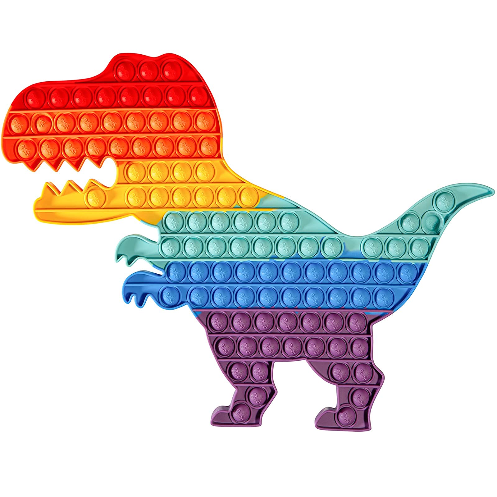 AIZIXIN Jumbo Pop Big Size Bubble Fidget Sensory Toys - Stress Relief & Anti-Anxiety Squeeze Sensory Toy for Kids & Adults - Easy to Grasp Silicone Popper Toy (Dinosaur) - Perfect for ADHD, Autism, Office & Classroom Focus